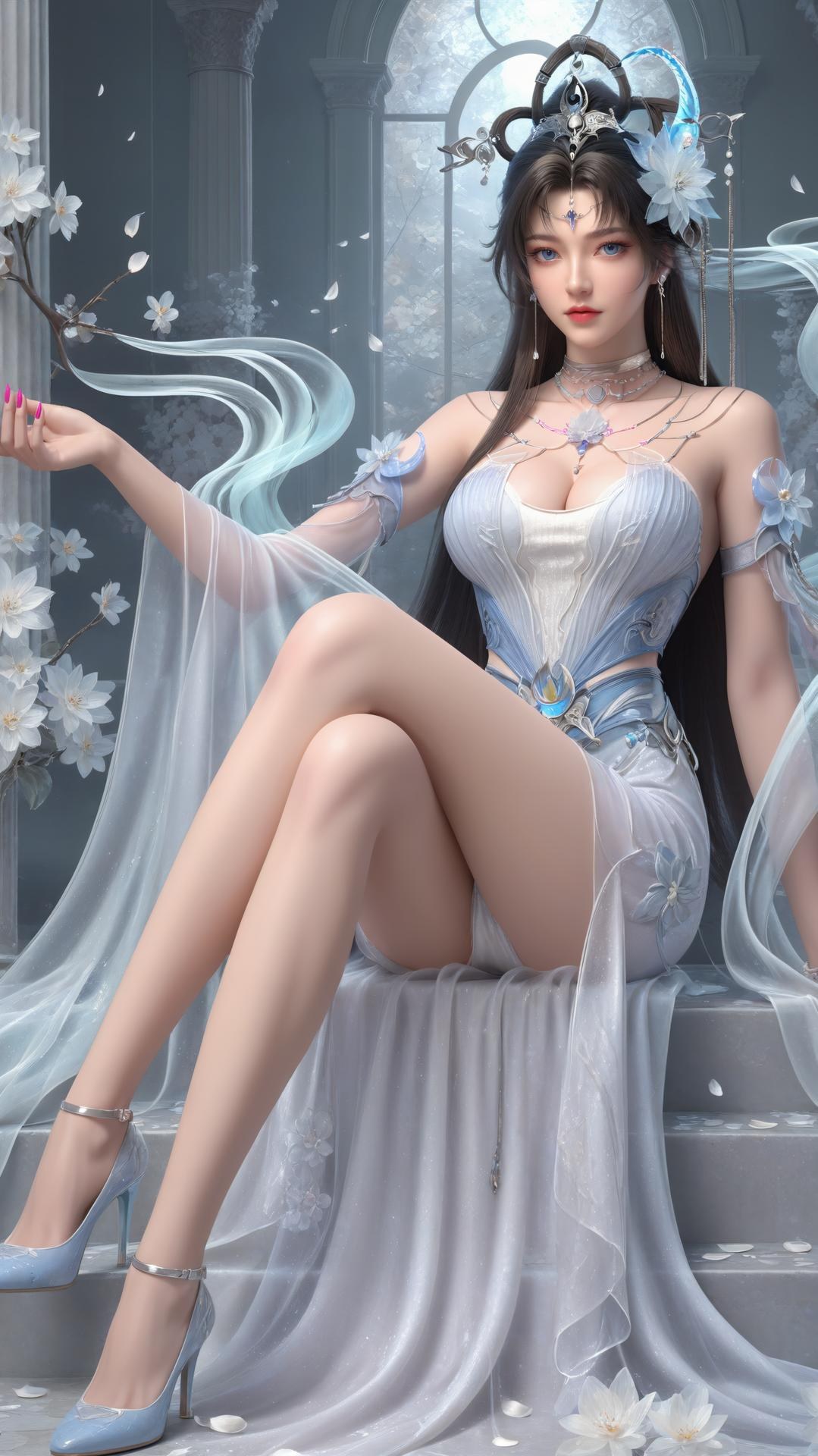 AI Generated Anime Girl - เจ้าหญิงเยวี่ยเยว่ Perfect World ถุงน่องดำฉากในห้องส่วนตัว ตอนท้าย 250P