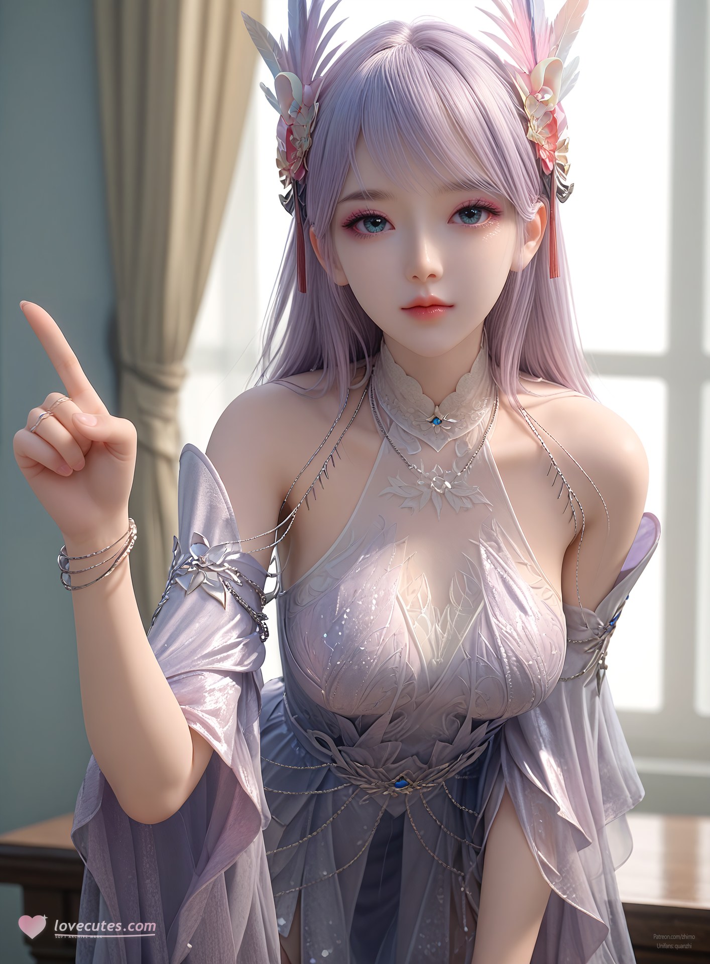 AI Nudes - 課金プレイヤー 林紫玥 紫髪仙女ドレスAIヌード画像集 105P