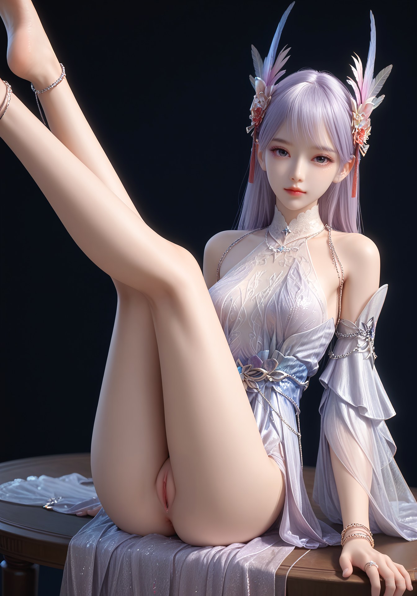 AI Nudes - 課金プレイヤー 林紫玥 紫髪仙女ドレスAIヌード画像集 105P