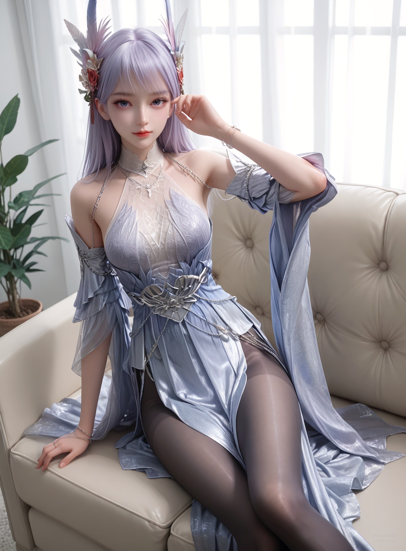 AI Nudes - 課金プレイヤー 林紫玥 紫髪仙女ドレスAIヌード画像集 105P