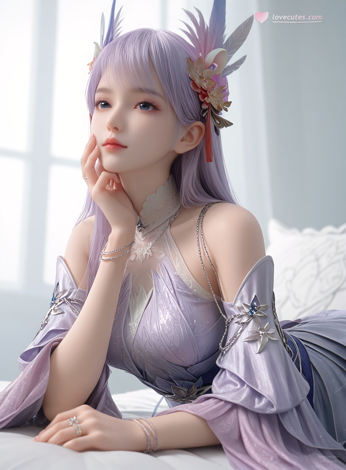 AI Nudes - 課金プレイヤー 林紫玥 紫髪仙女ドレスAIヌード画像集 105P