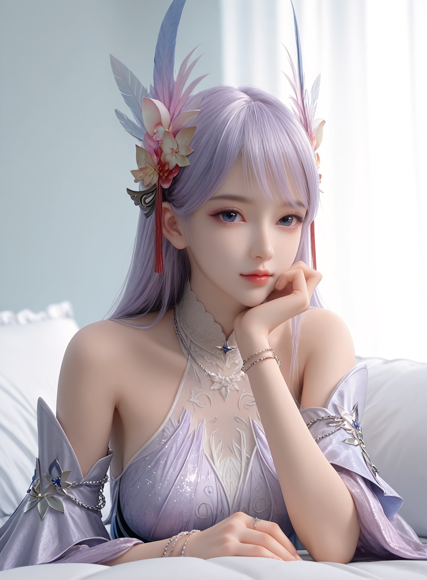 AI Nudes - 課金プレイヤー 林紫玥 紫髪仙女ドレスAIヌード画像集 105P