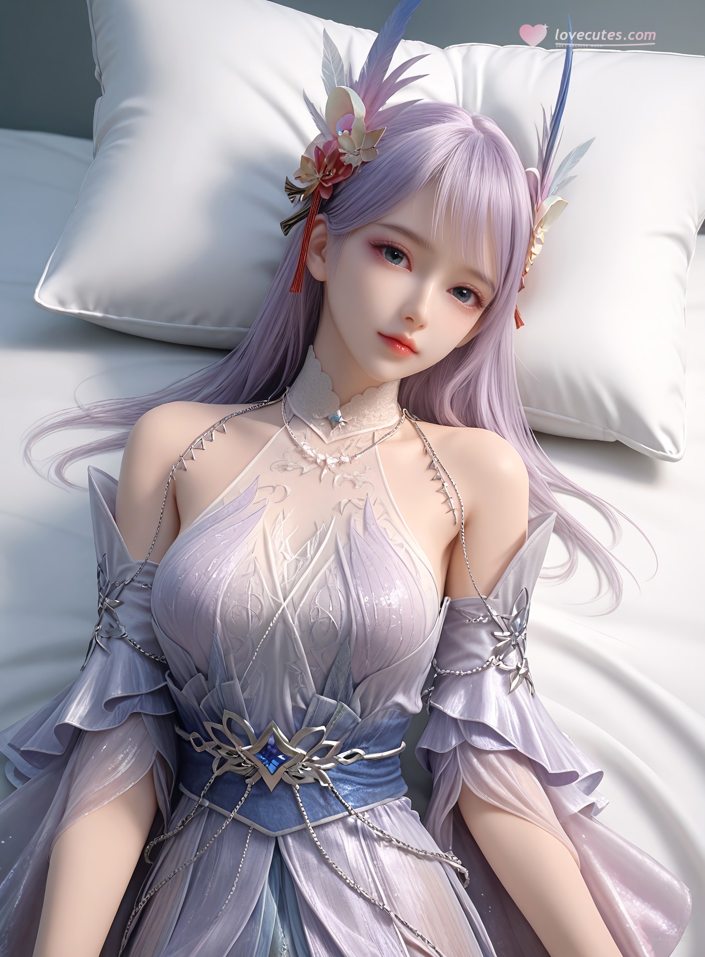 AI Nudes - 課金プレイヤー 林紫玥 紫髪仙女ドレスAIヌード画像集 105P