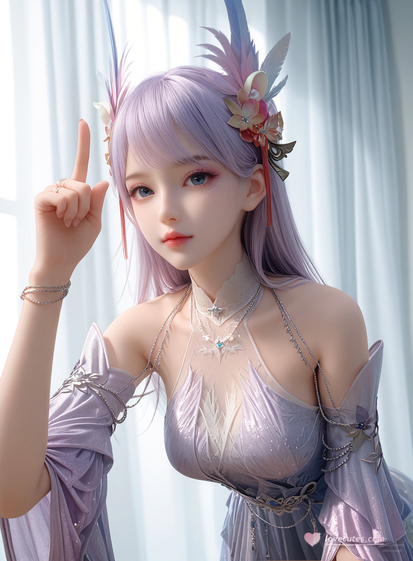 AI Nudes - 課金プレイヤー 林紫玥 紫髪仙女ドレスAIヌード画像集 105P