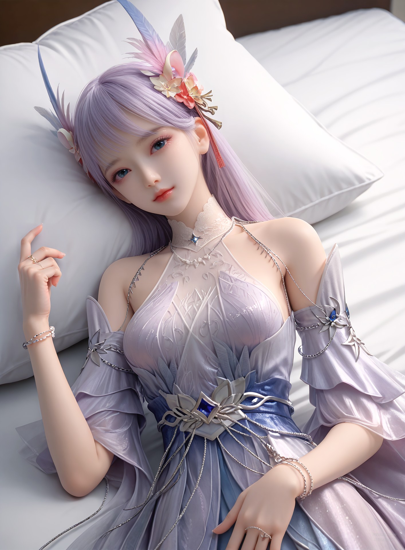 AI Nudes - 課金プレイヤー 林紫玥 紫髪仙女ドレスAIヌード画像集 105P