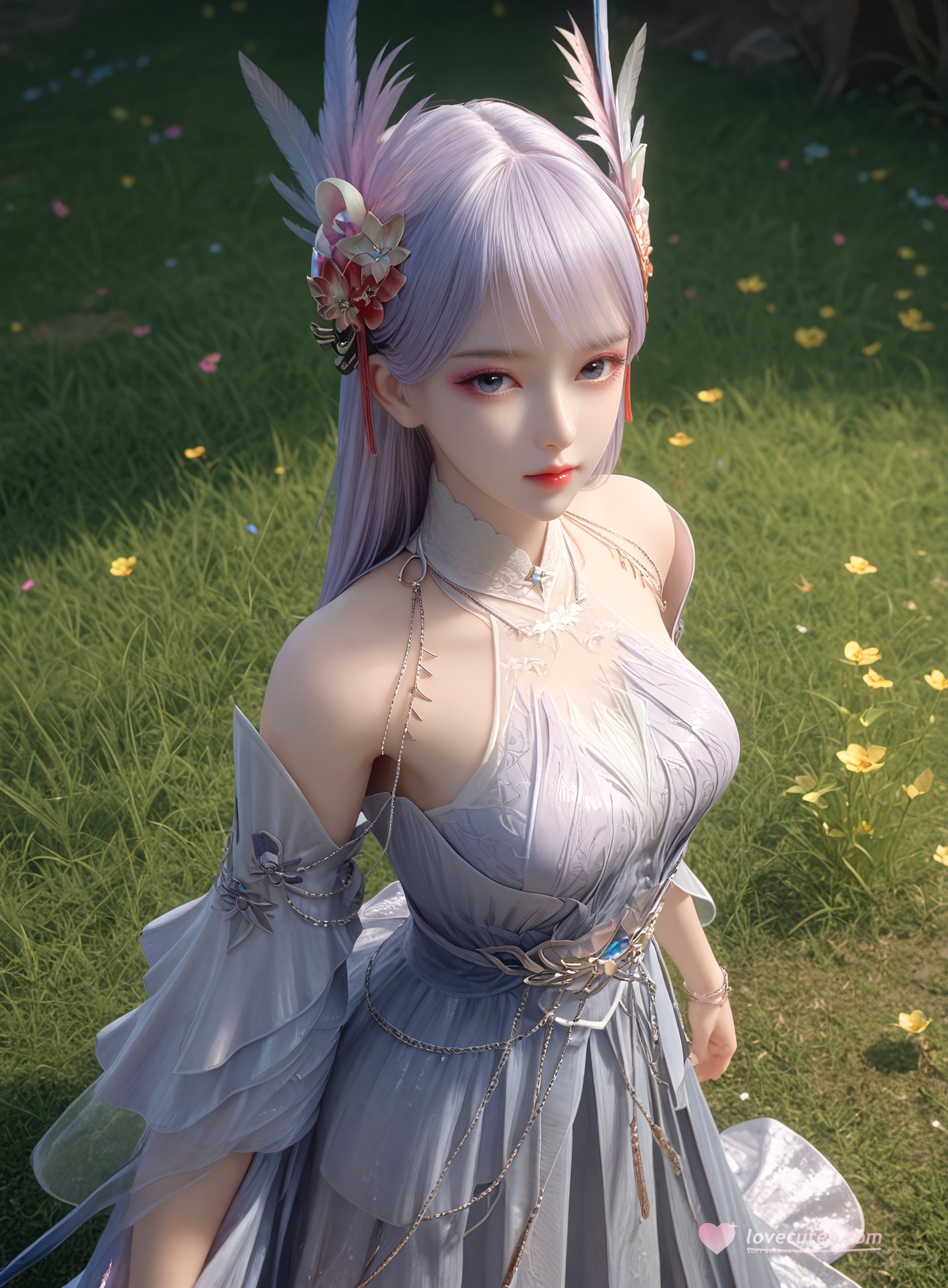AI Nudes - 課金プレイヤー 林紫玥 紫髪仙女ドレスAIヌード画像集 105P