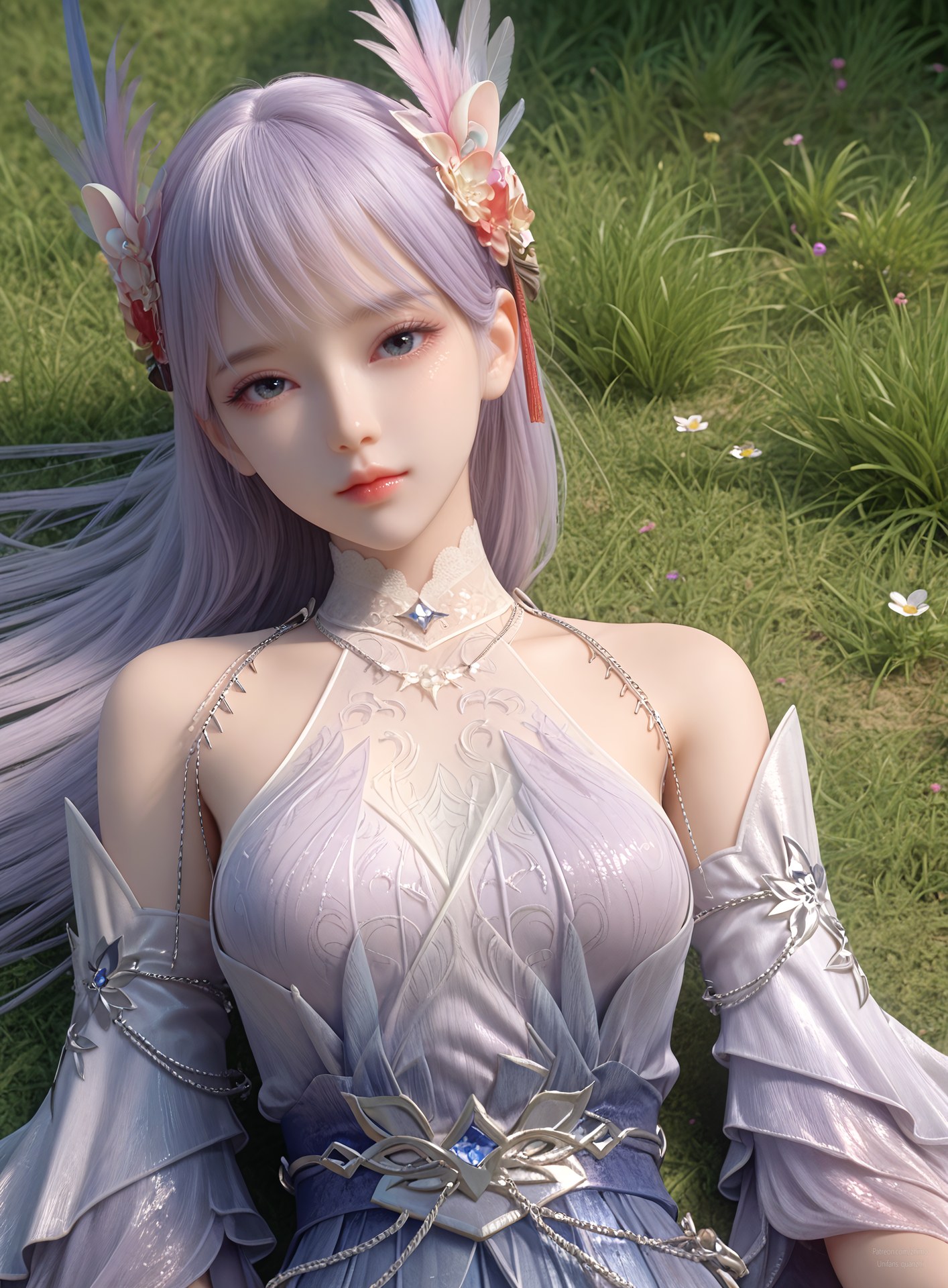AI Nudes - 課金プレイヤー 林紫玥 紫髪仙女ドレスAIヌード画像集 105P