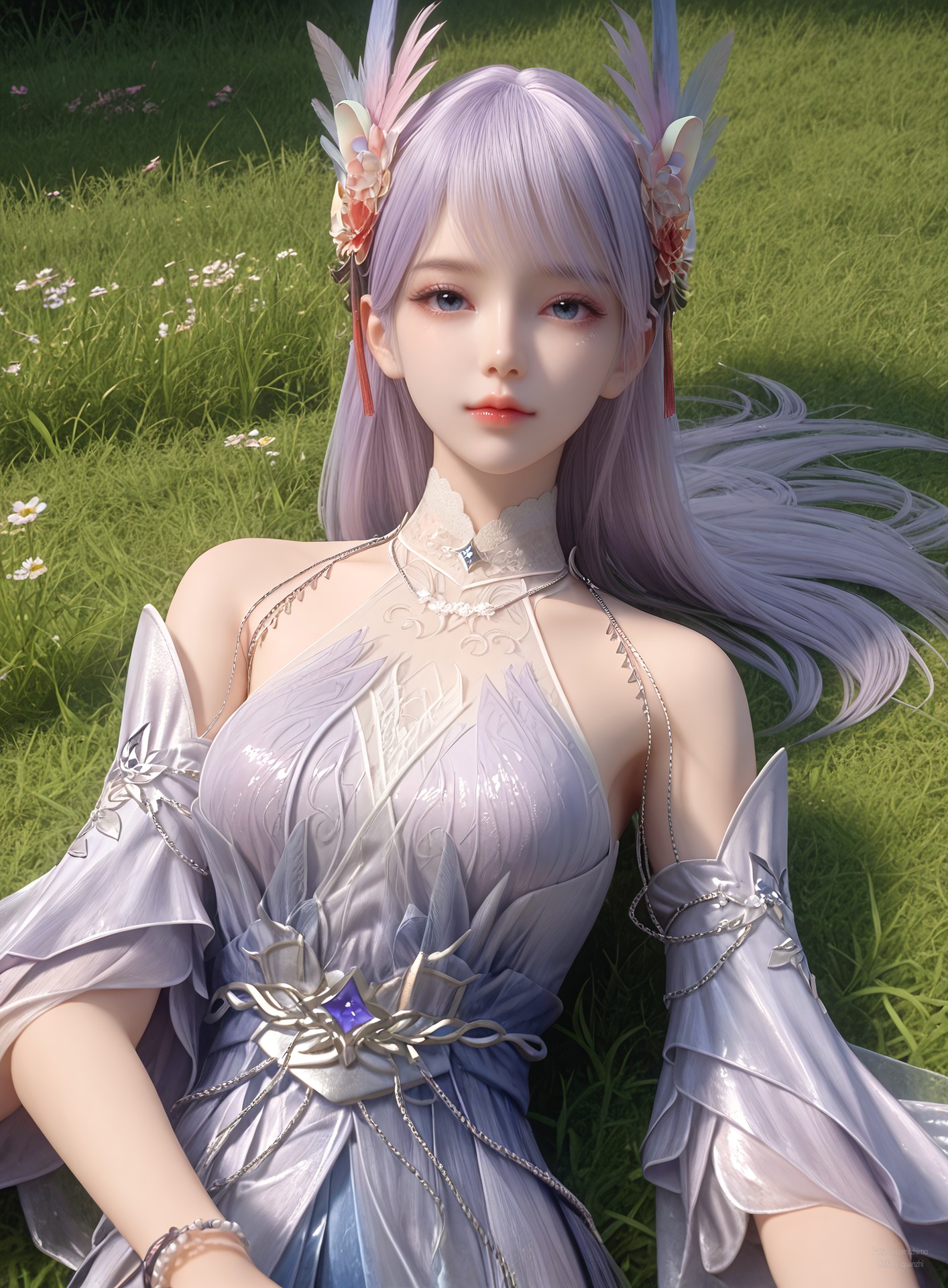 AI Nudes - 課金プレイヤー 林紫玥 紫髪仙女ドレスAIヌード画像集 105P