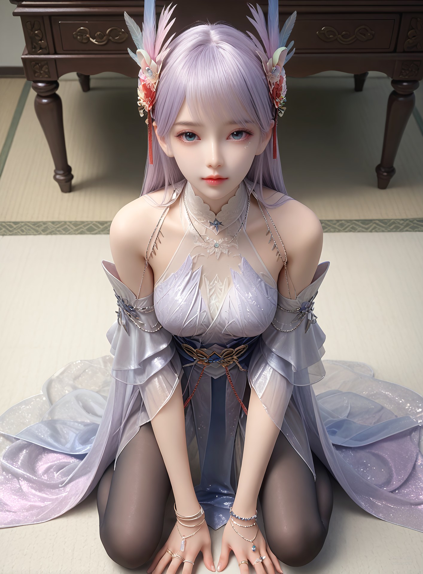 AI Nudes - 課金プレイヤー 林紫玥 紫髪仙女ドレスAIヌード画像集 105P