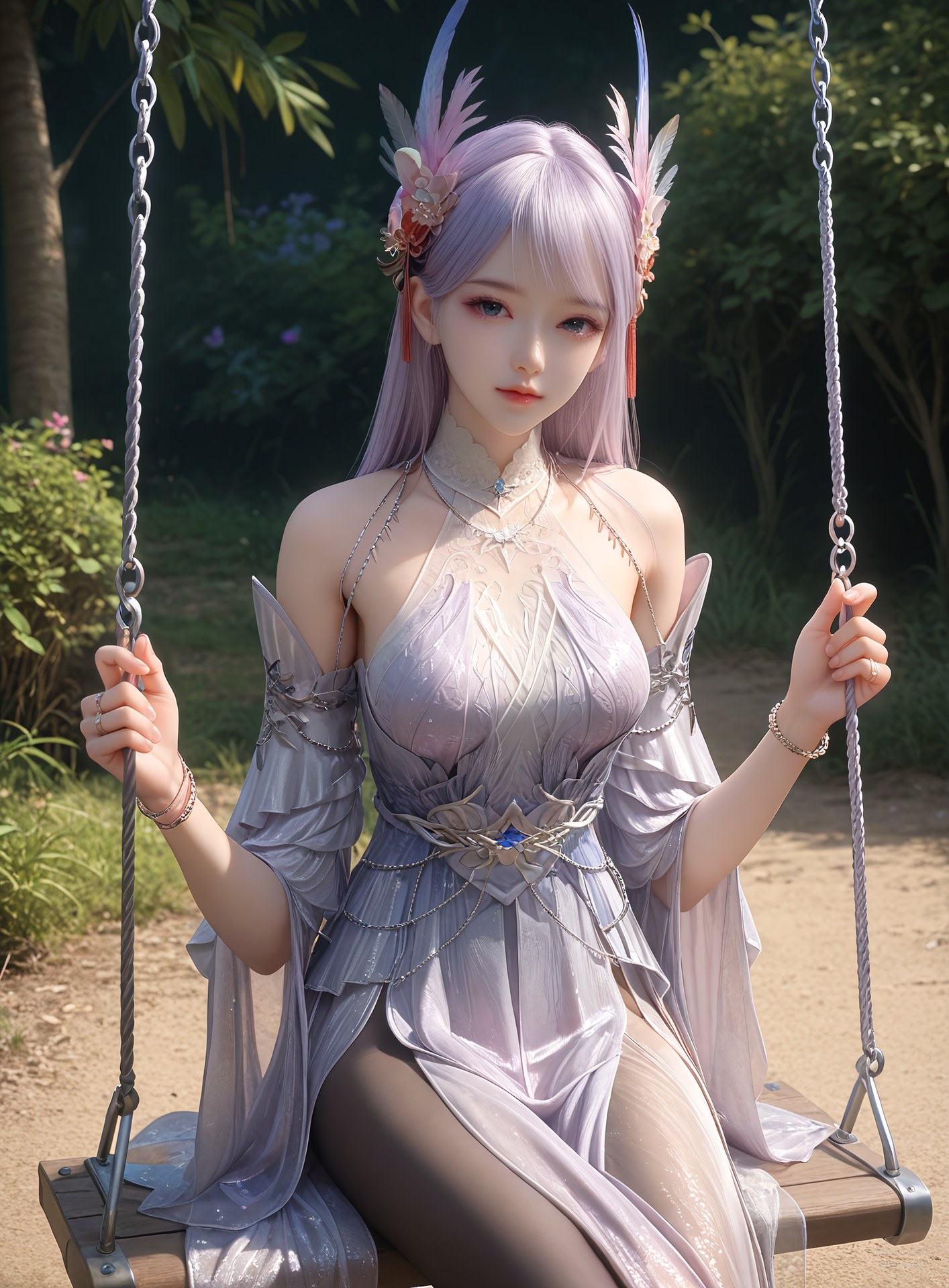 AI Nudes - 課金プレイヤー 林紫玥 紫髪仙女ドレスAIヌード画像集 105P