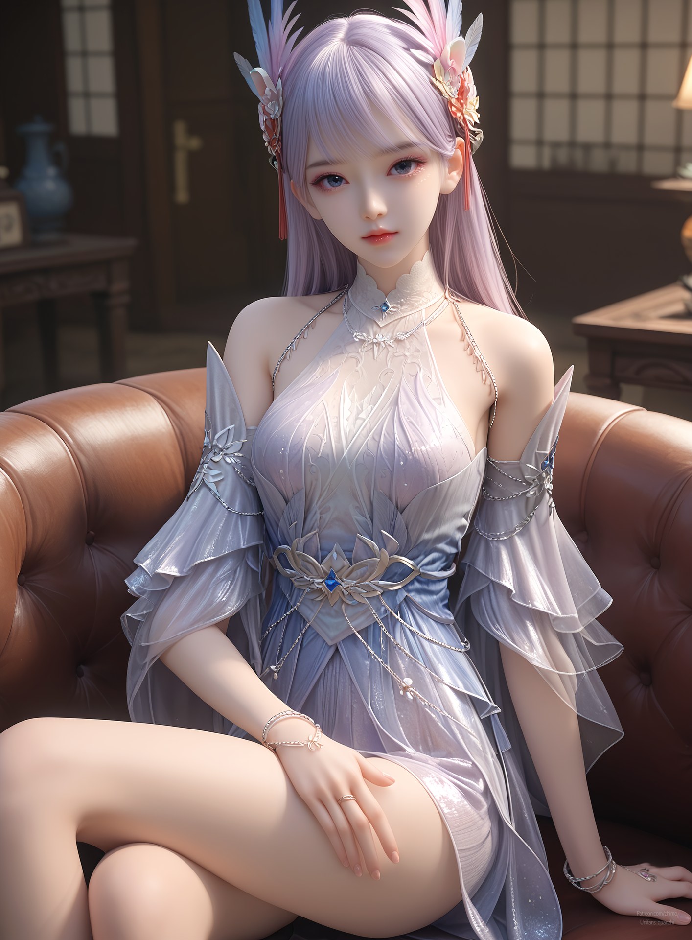 AI Nudes - 課金プレイヤー 林紫玥 紫髪仙女ドレスAIヌード画像集 105P