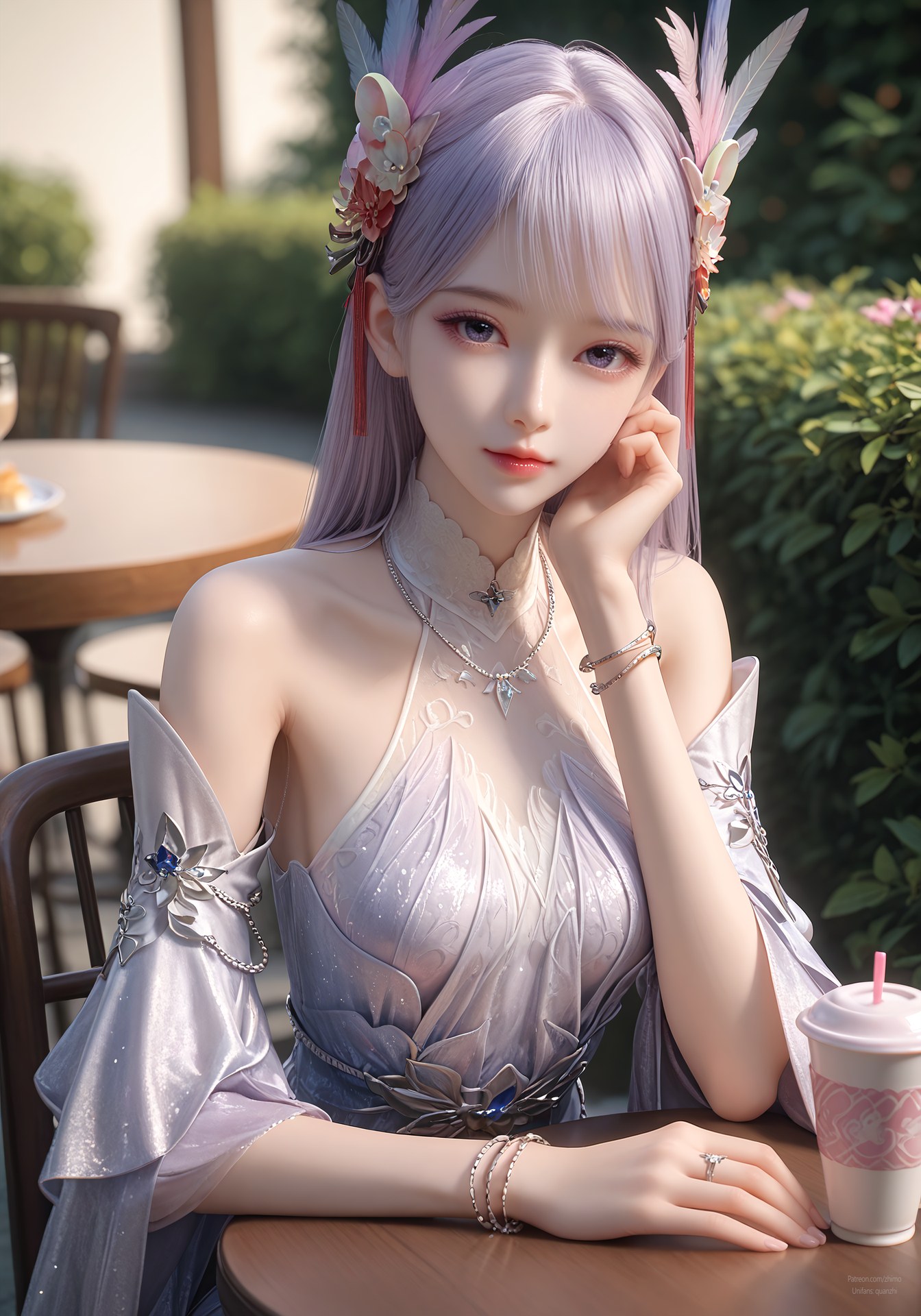 AI Nudes - 課金プレイヤー 林紫玥 紫髪仙女ドレスAIヌード画像集 105P