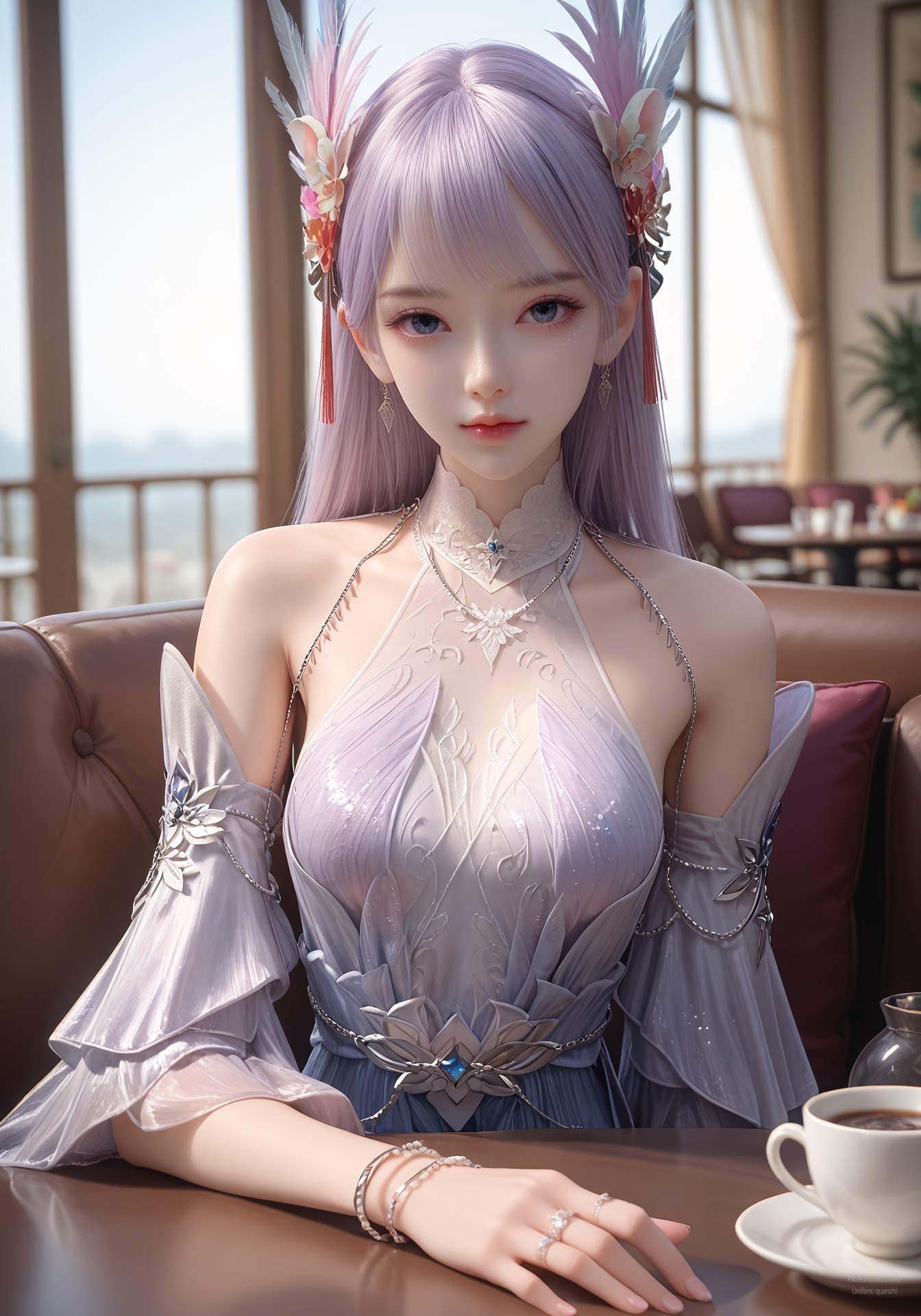 AI Nudes - 課金プレイヤー 林紫玥 紫髪仙女ドレスAIヌード画像集 105P