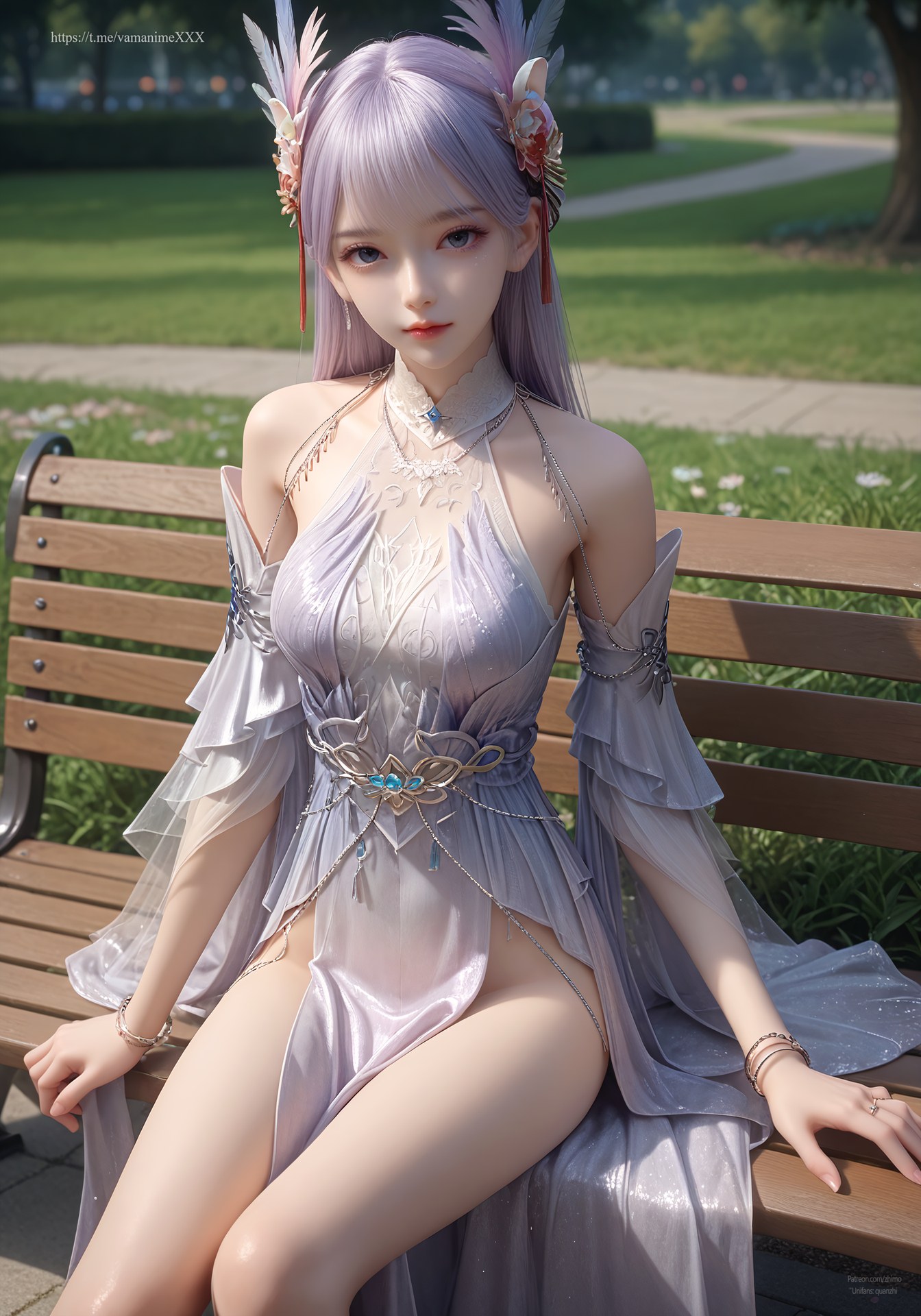 AI Nudes - Kejin Player Lin Ziyue Purple Fairy Dress Gallery 105P