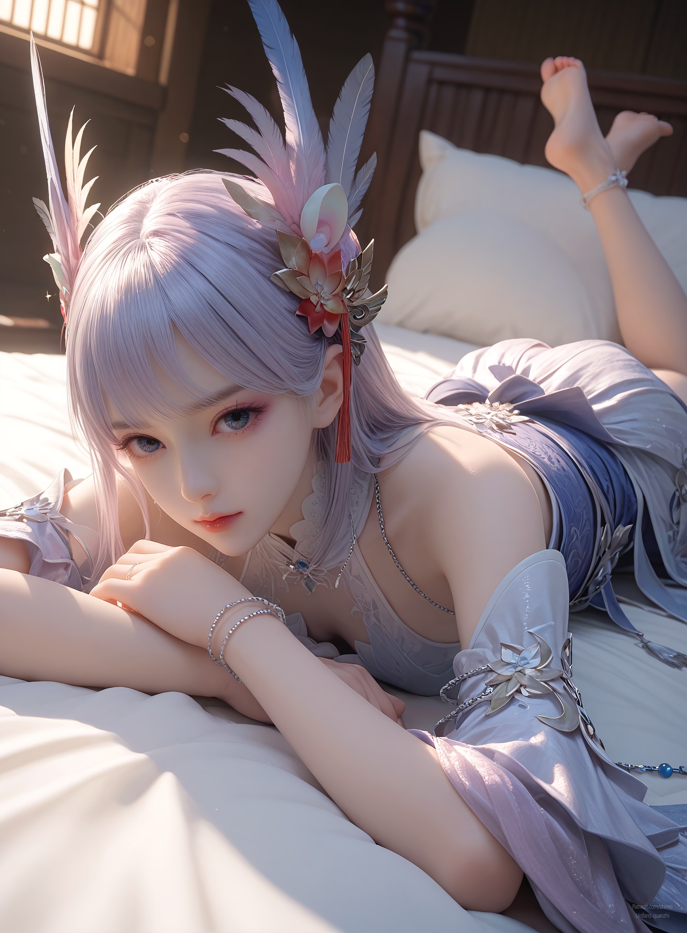 AI Nudes - 課金プレイヤー 林紫玥 紫髪仙女ドレスAIヌード画像集 105P