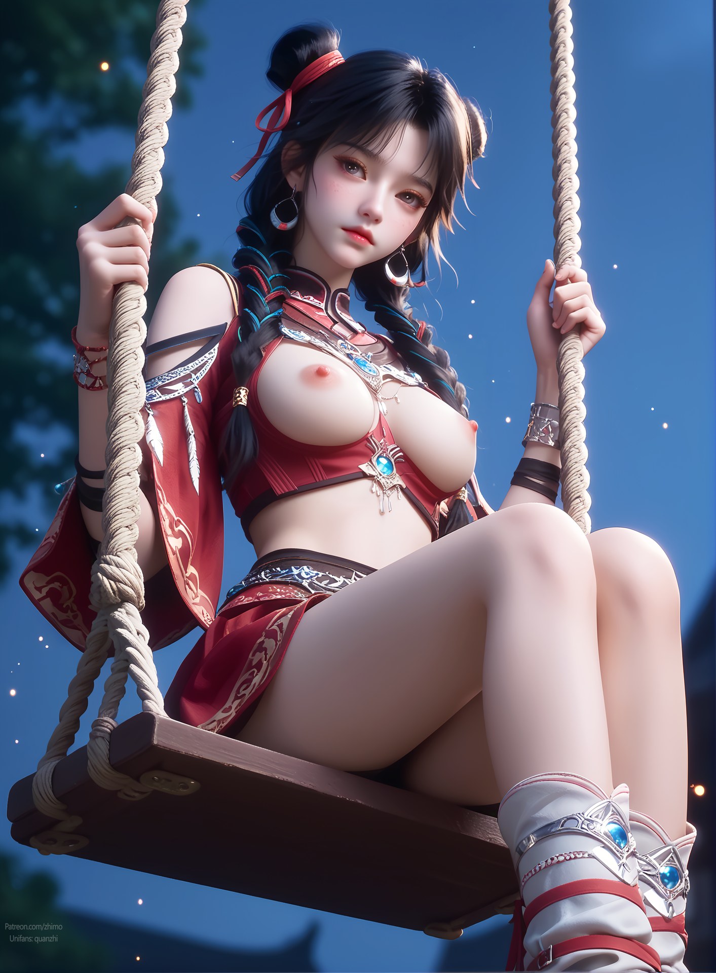 AI Nudes - 择天记 白落衡：红衣双丸子头露穴圖集 105P