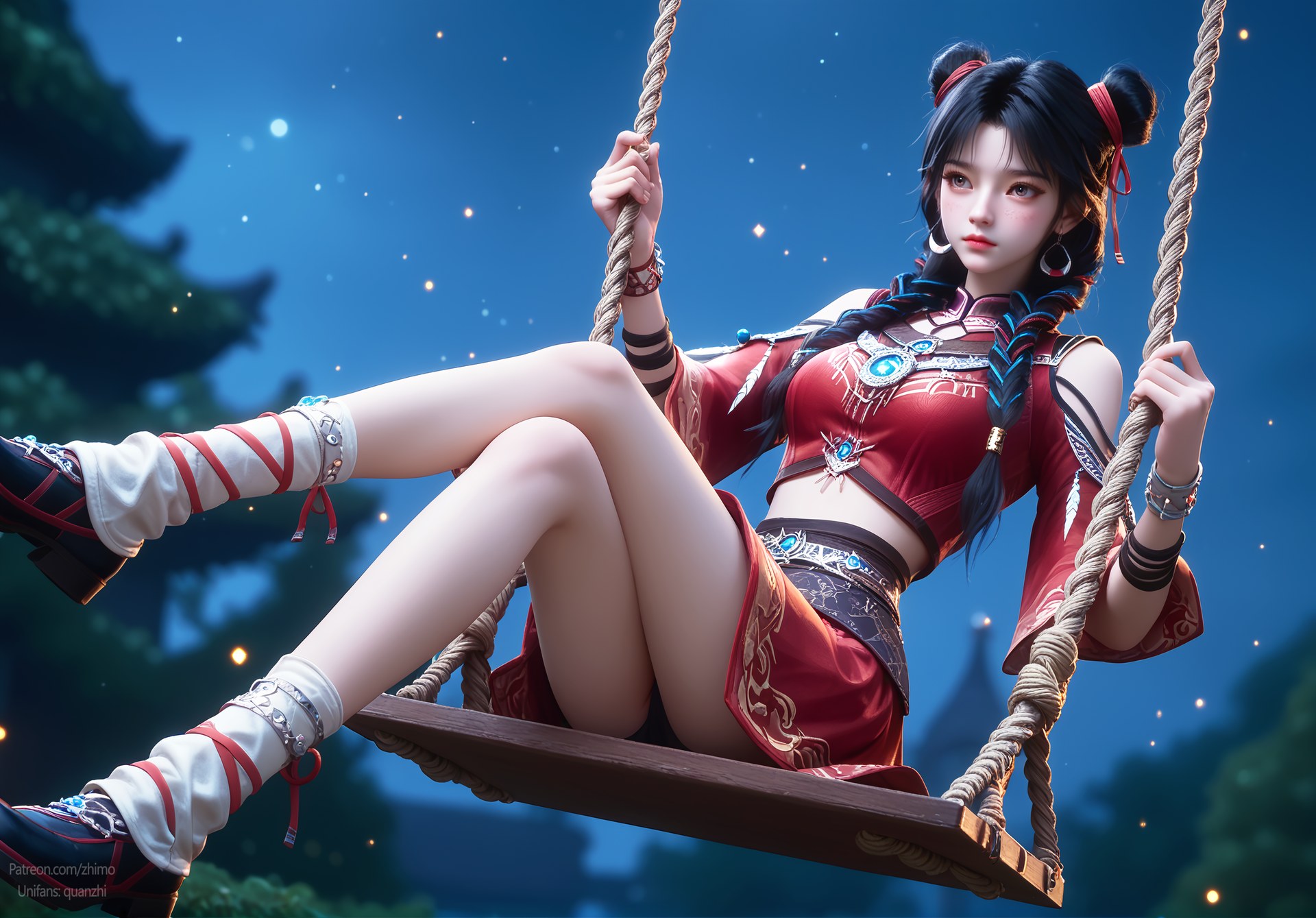 AI Nudes - 择天记 白落衡：红衣双丸子头露穴圖集 105P