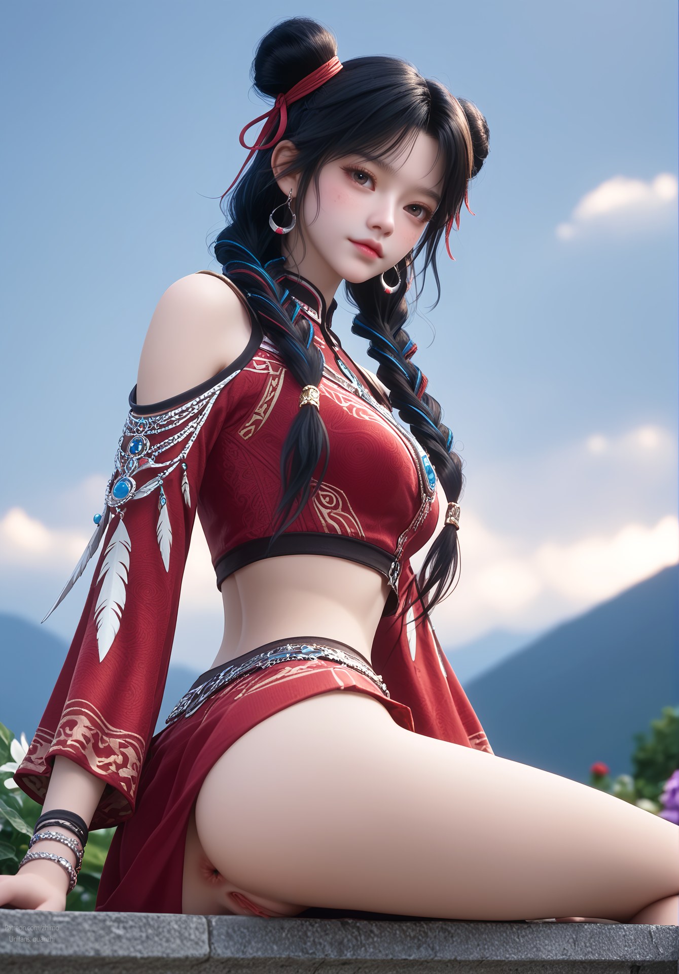 AI Nudes - 擇天記 白落衡 赤衣ツイン団子AIヌード画像集 105P