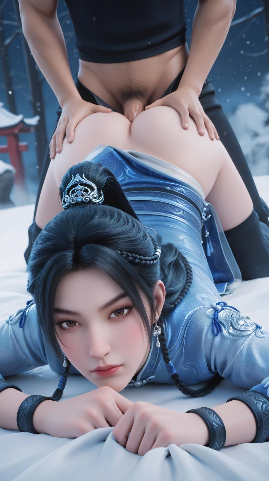 AI Porn - Ning Yao mùa hai trang phục xanh bộ ảnh người lớn AI 145P21V