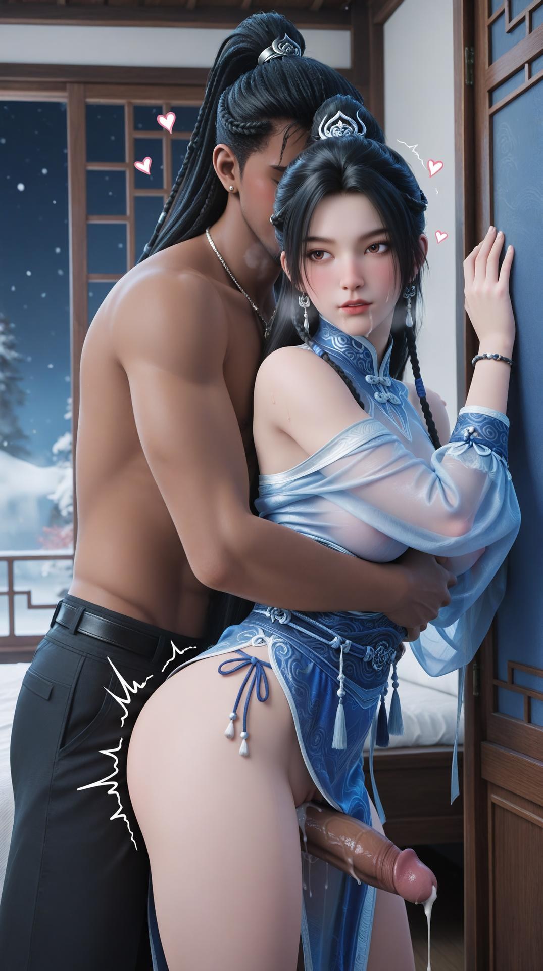 AI Porn - Ning Yao mùa hai trang phục xanh bộ ảnh người lớn AI 145P21V