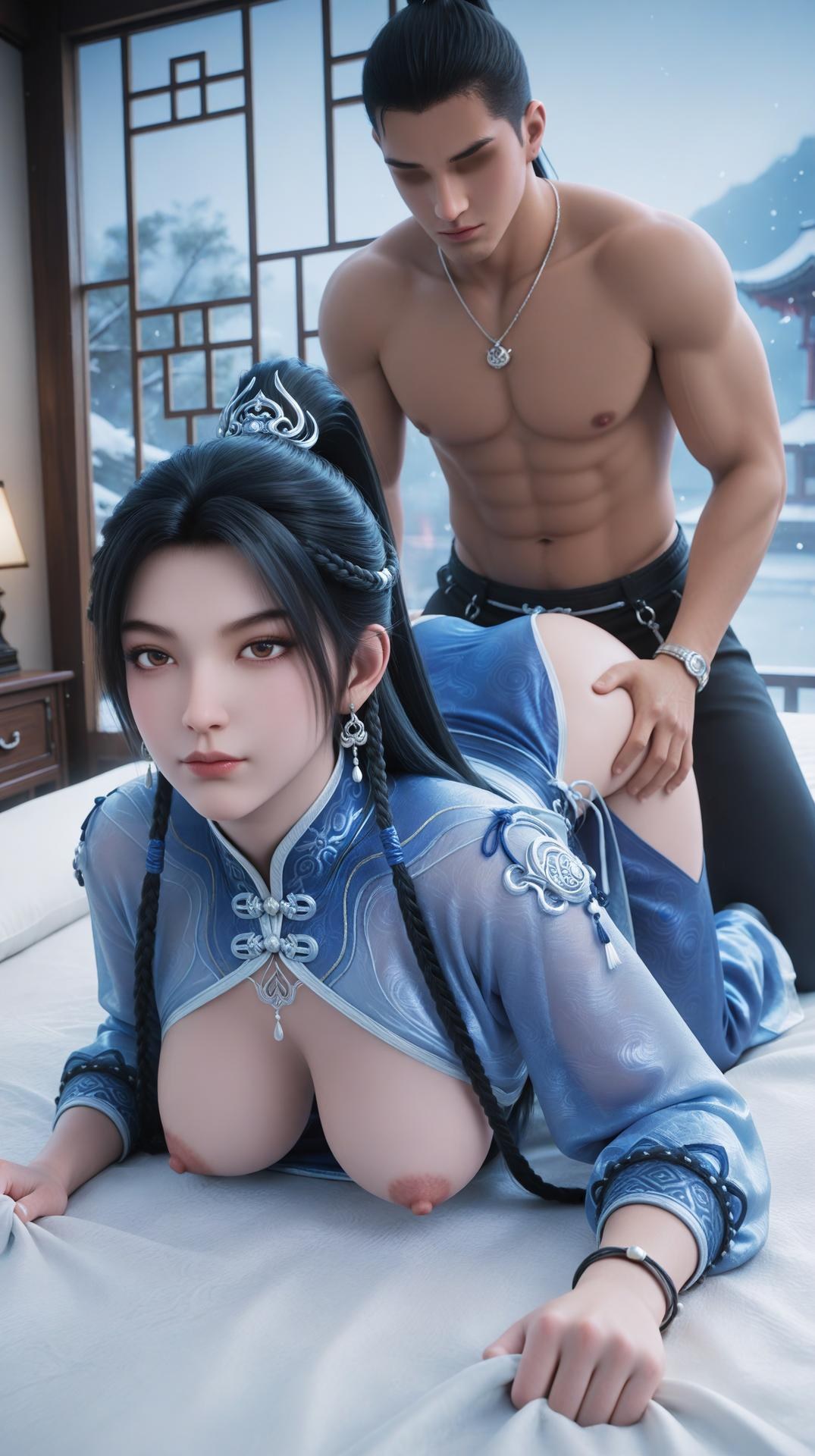 AI Porn - Ning Yao mùa hai trang phục xanh bộ ảnh người lớn AI 145P21V