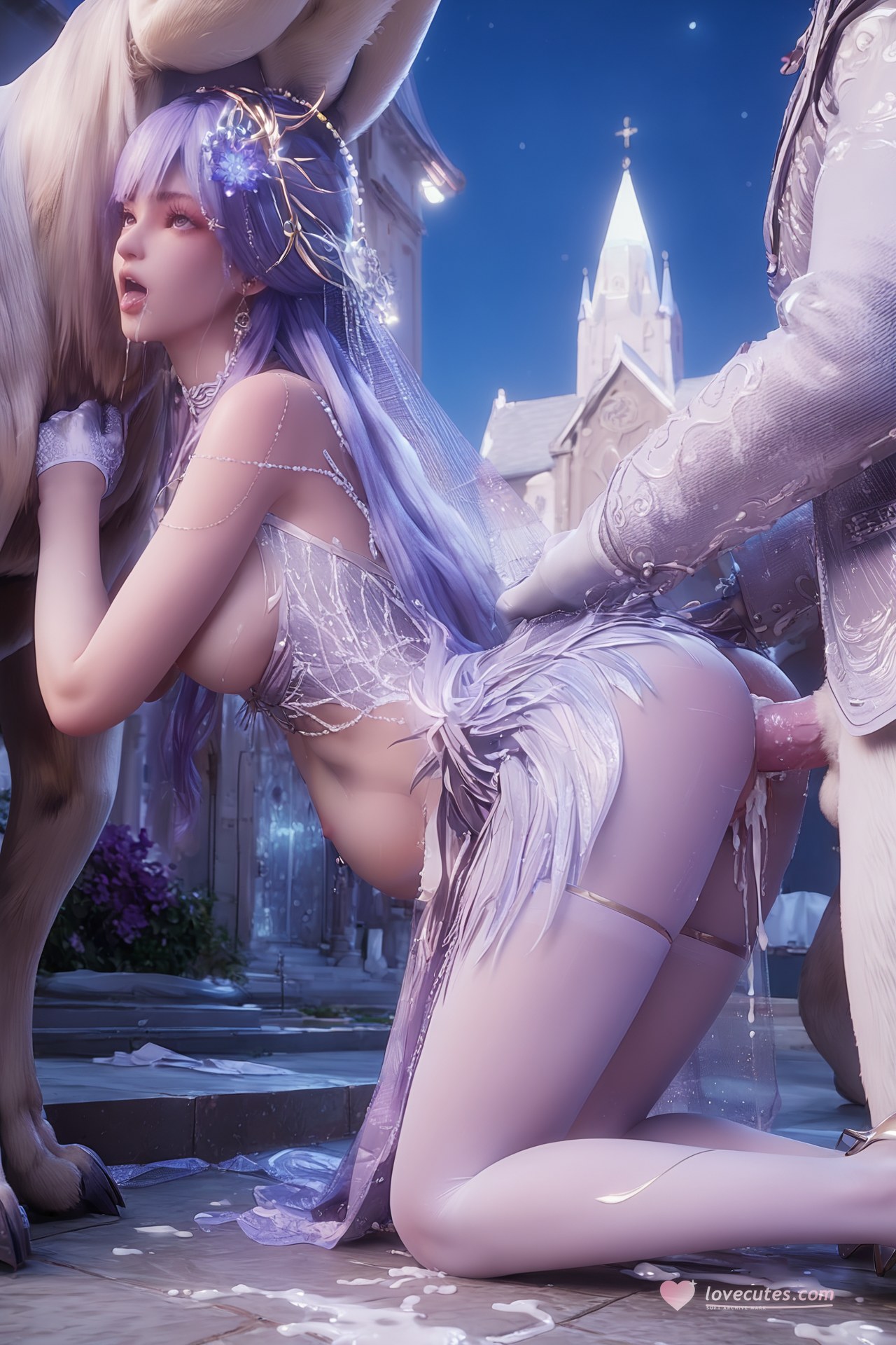 AI Porn - Throne of Seal Cai'er ชุดแต่งงานถุงน่องขาว Part 1 250P