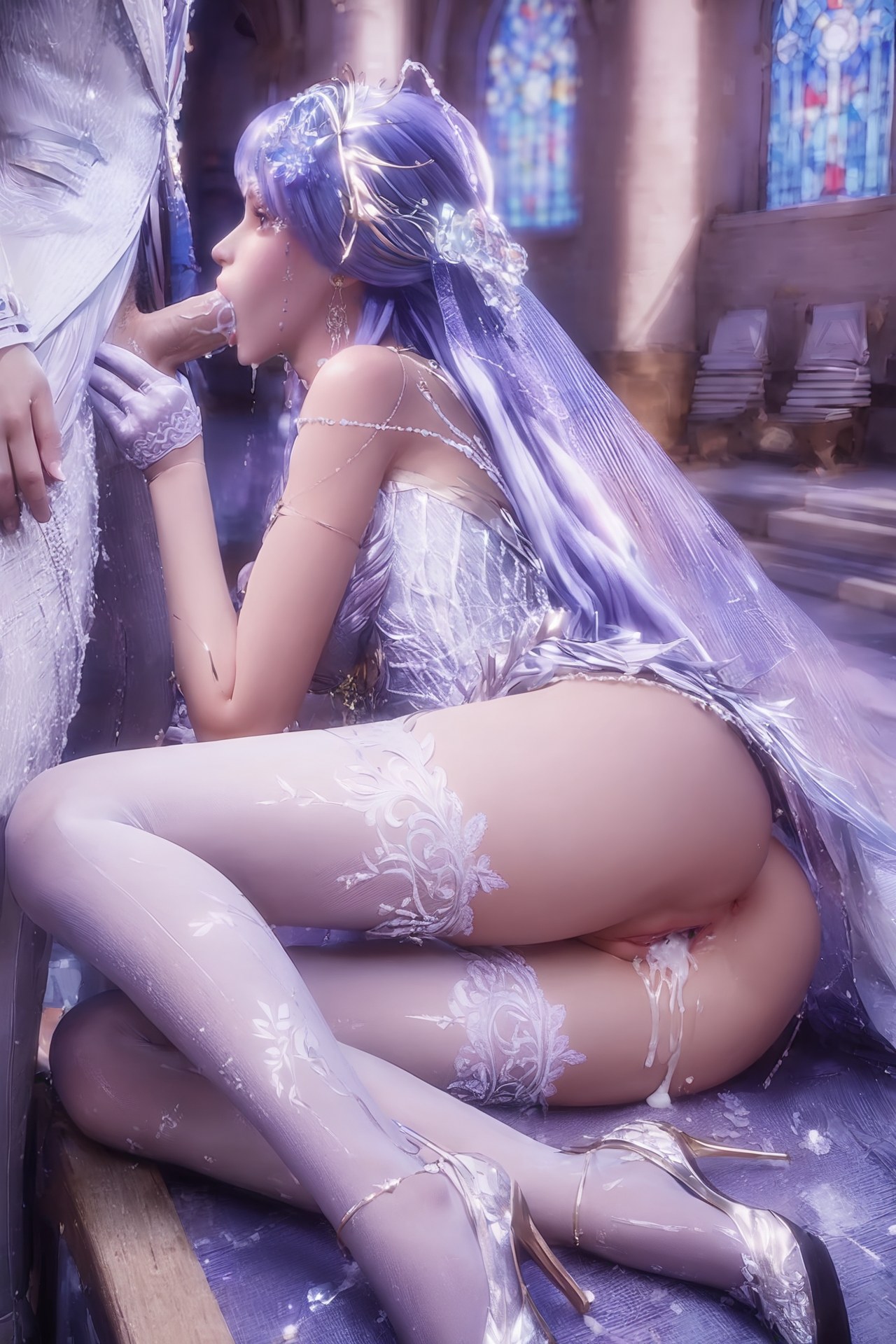 AI Porn - Throne of Seal Cai'er ชุดแต่งงานถุงน่องขาว Part 1 250P
