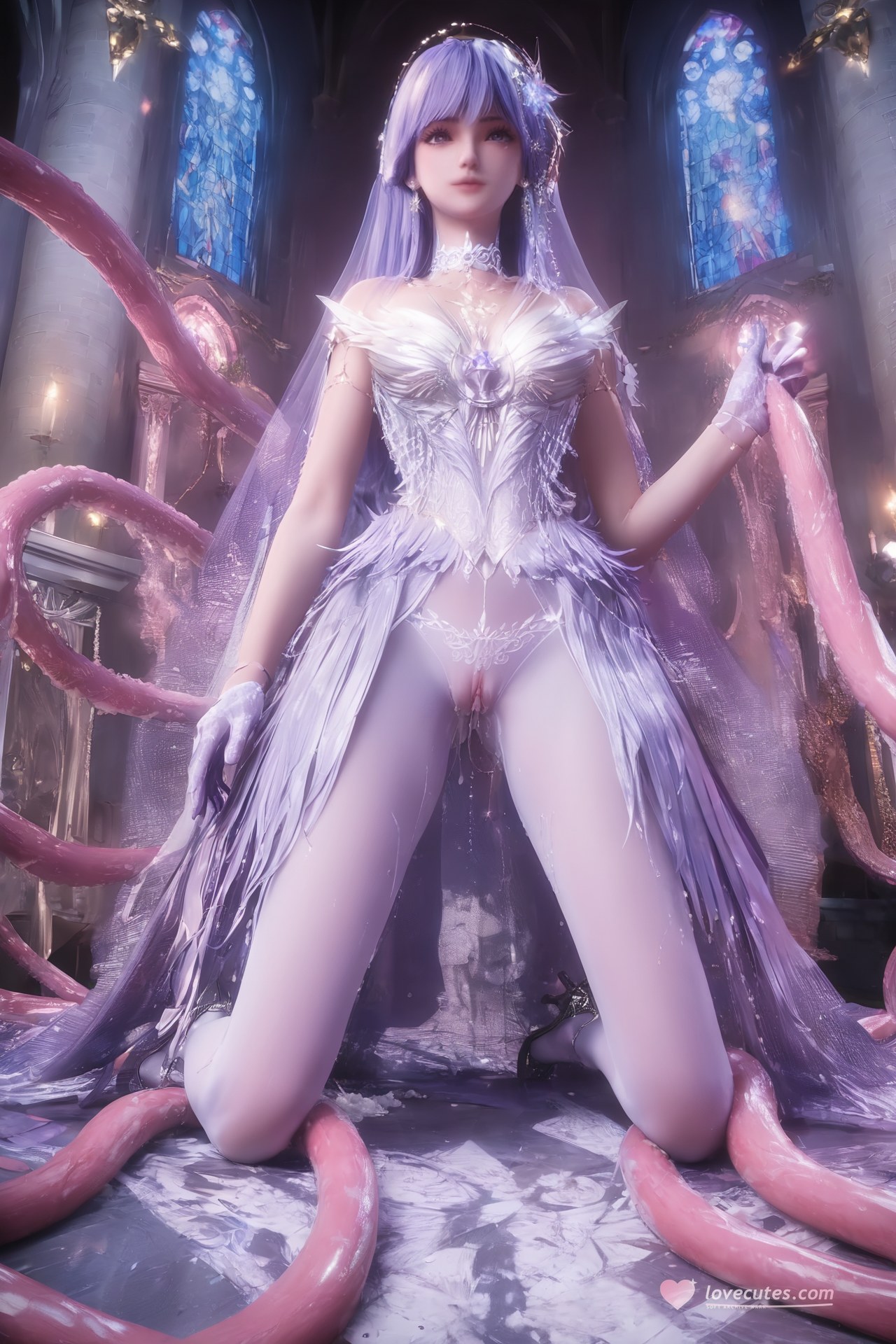 AI Porn - Throne of Seal Cai'er Wedding White Stockings Adult Gallery Part 1 250P