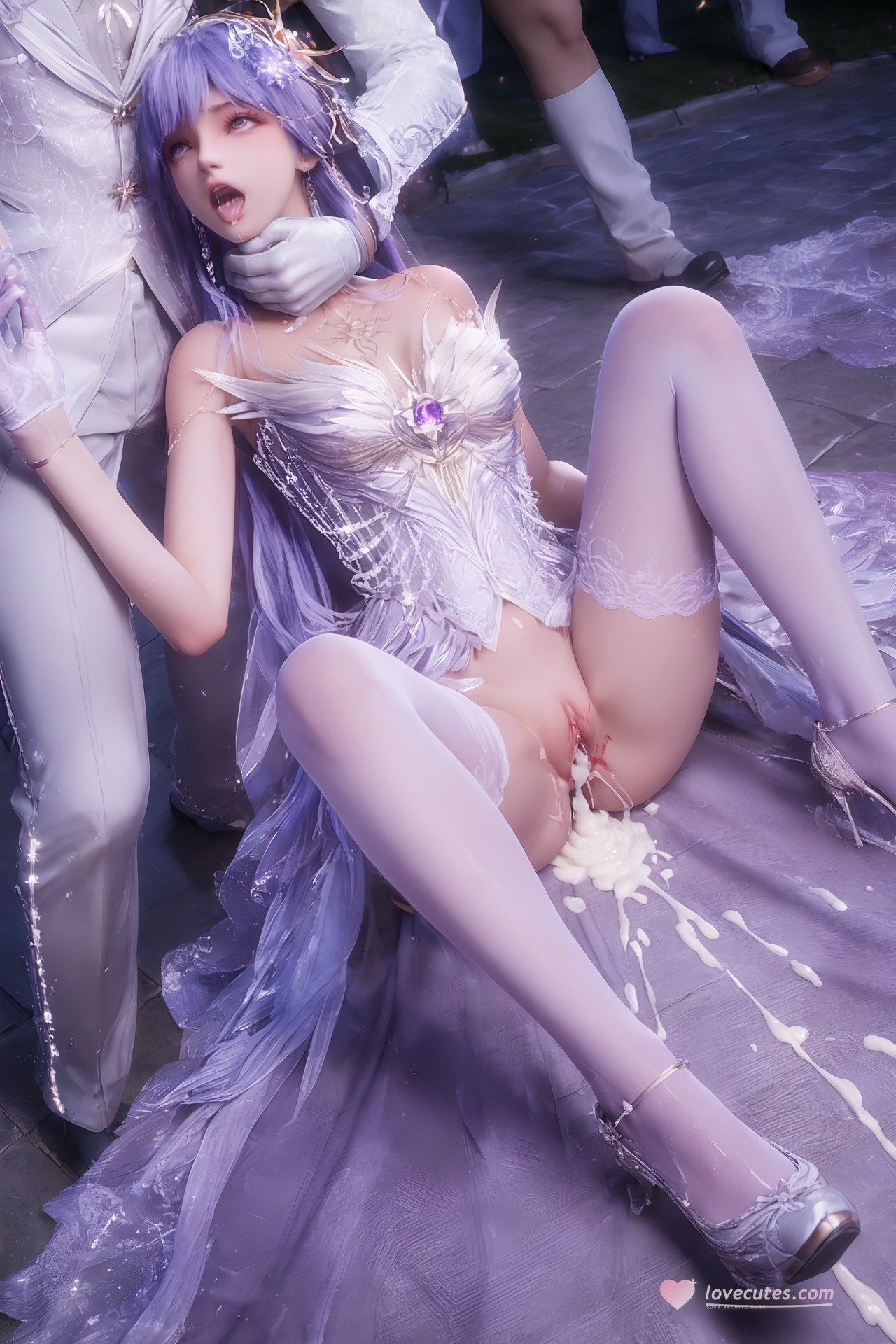 AI Porn - Throne of Seal Cai'er Wedding White Stockings Adult Gallery Part 1 250P