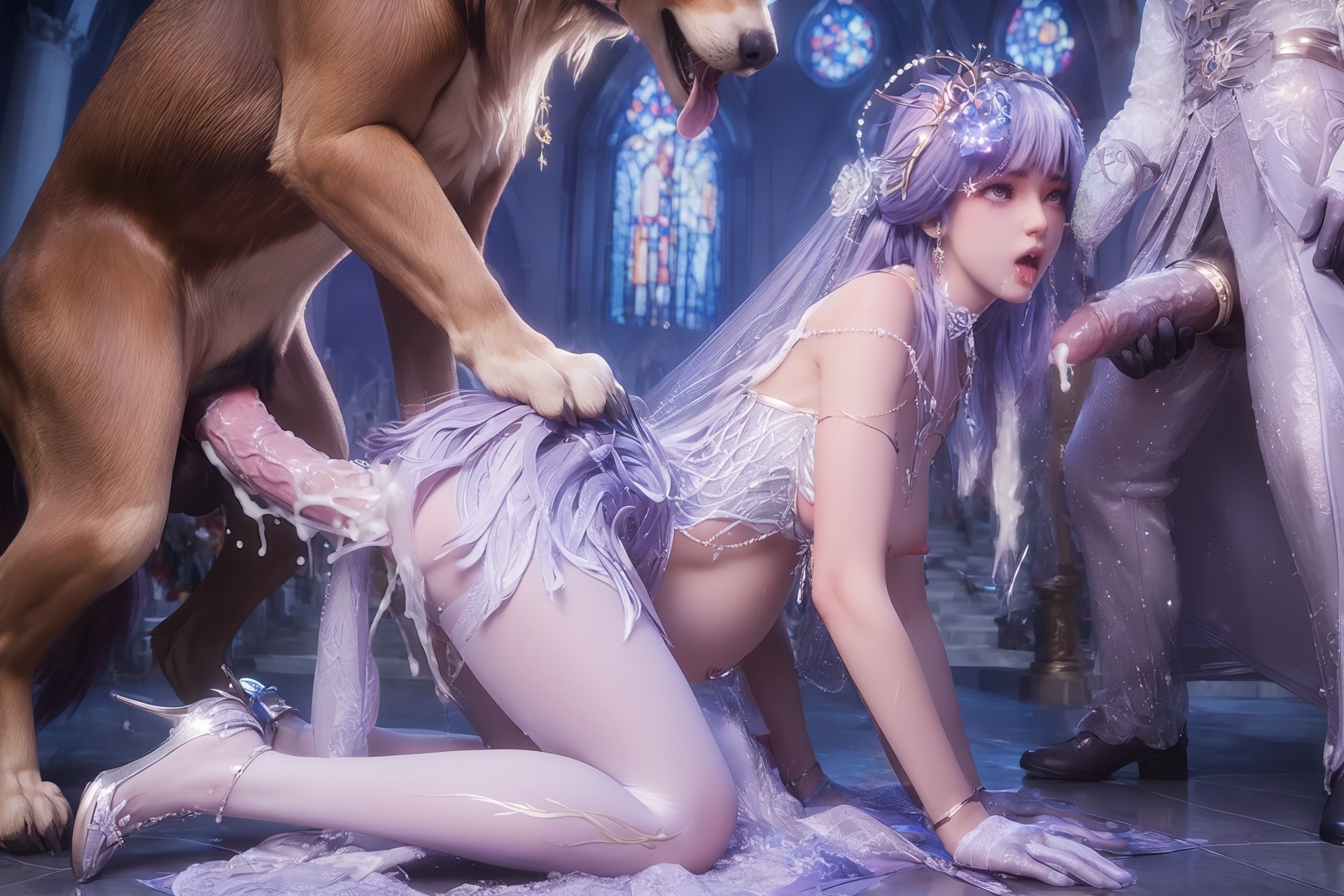 AI Porn - Throne of Seal Cai'er Wedding White Stockings Adult Gallery Part 1 250P