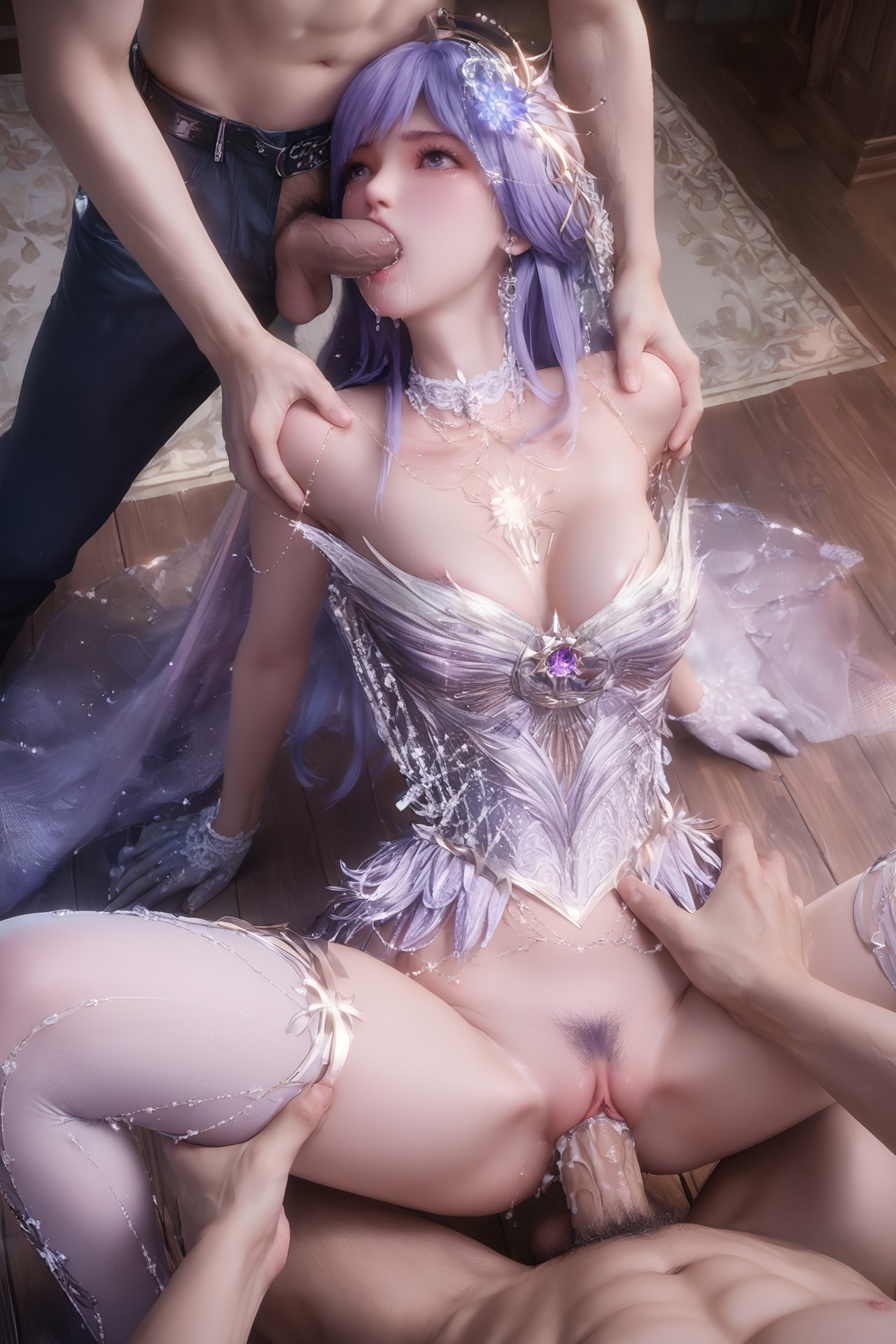 AI Porn - Throne of Seal Cai'er Wedding White Stockings Adult Gallery Part 1 250P