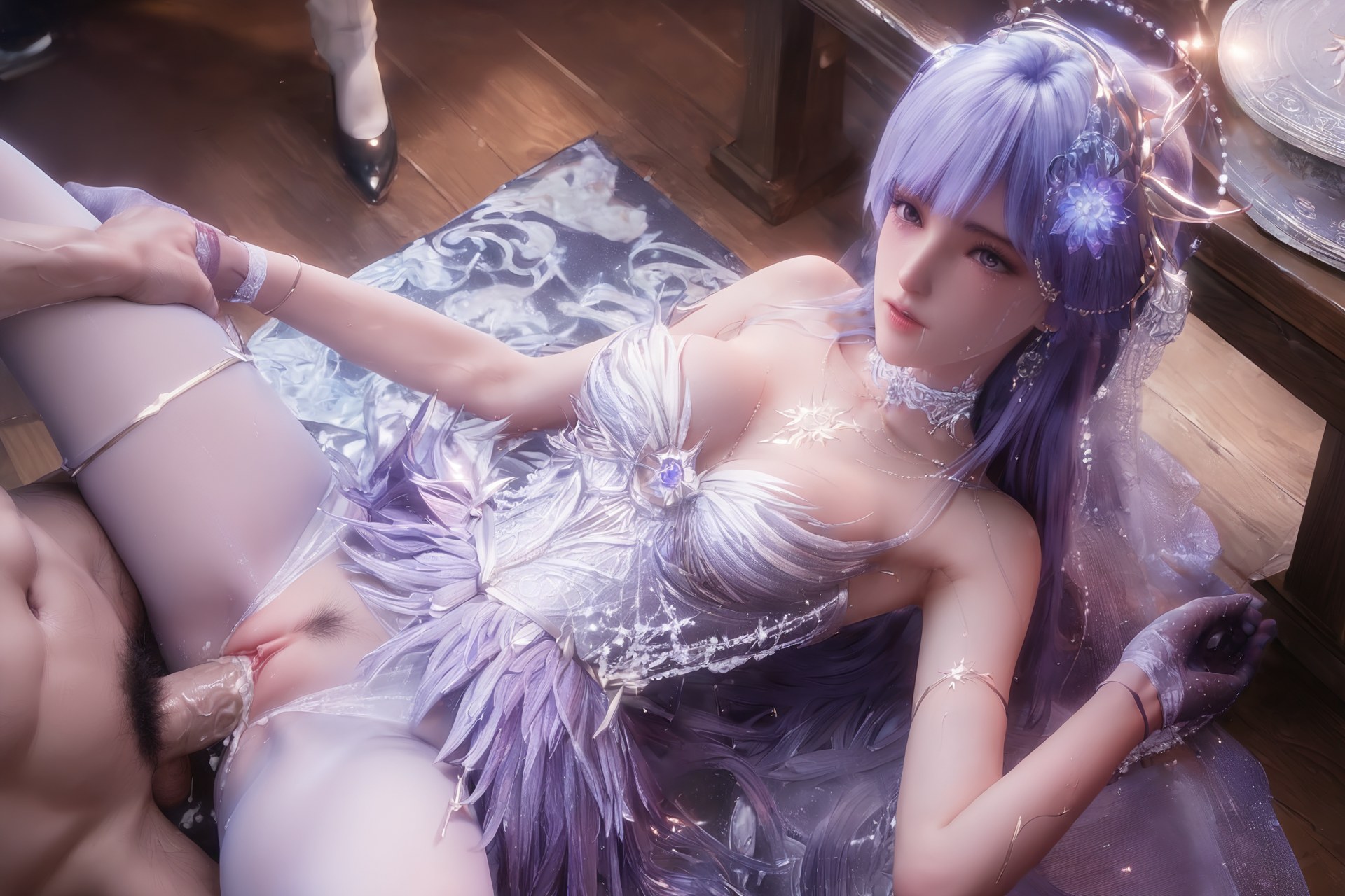 AI Porn - Throne of Seal Cai'er Wedding White Stockings Adult Gallery Part 1 250P