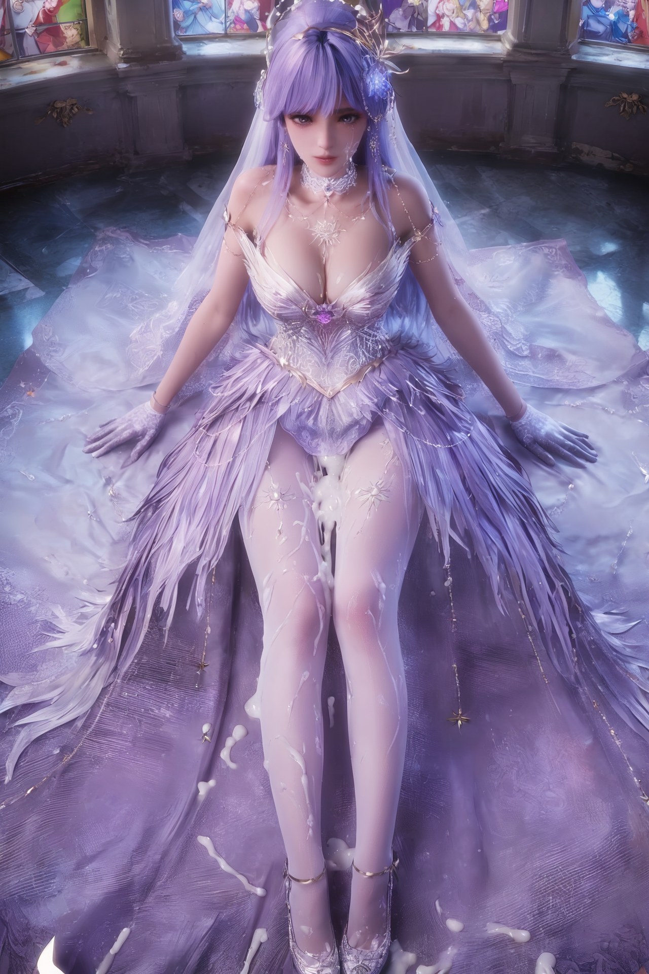 AI Porn - Throne of Seal Cai'er Wedding White Stockings Adult Gallery Part 1 250P
