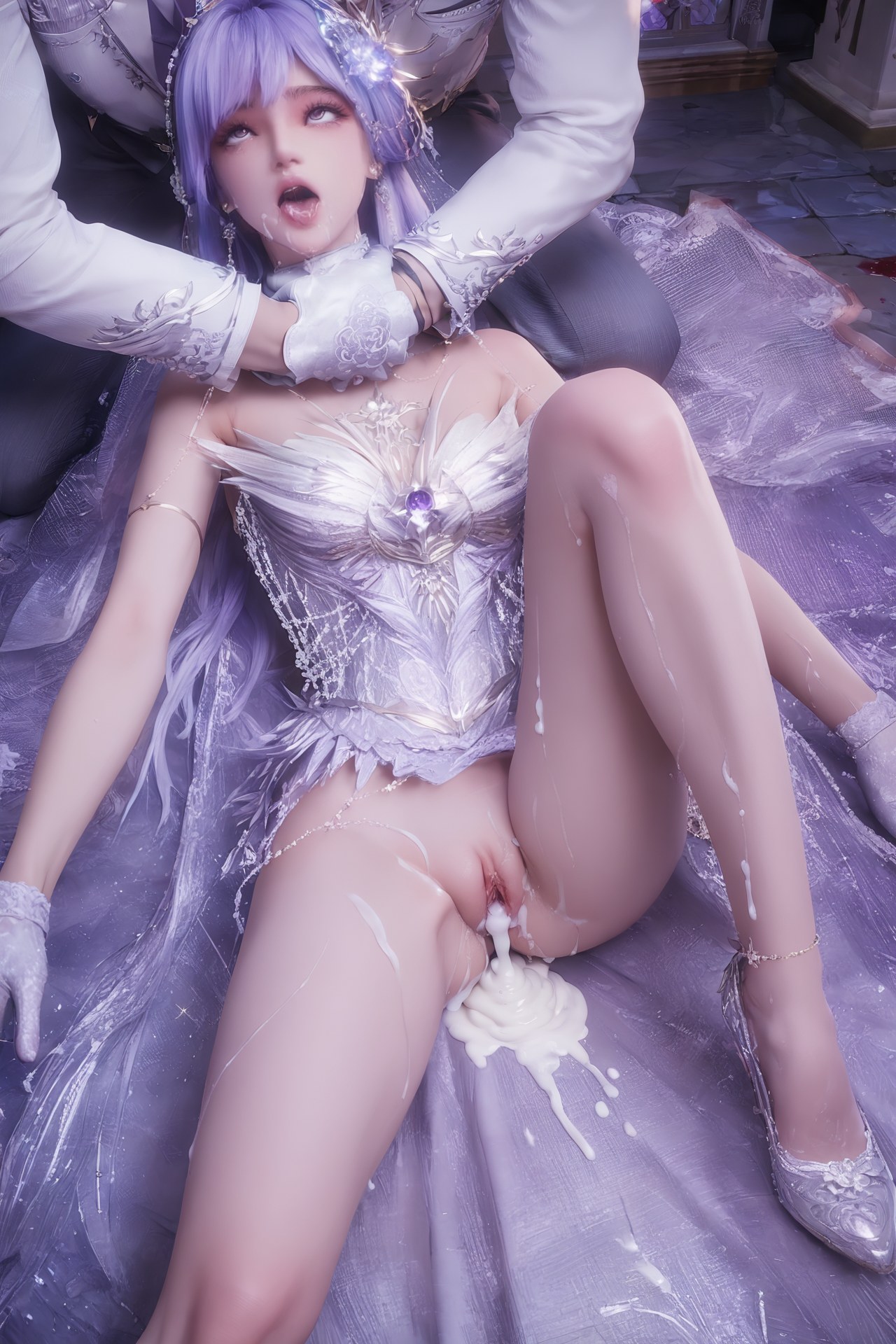 AI Porn - Throne of Seal Cai'er Wedding White Stockings Adult Gallery Part 3 250P
