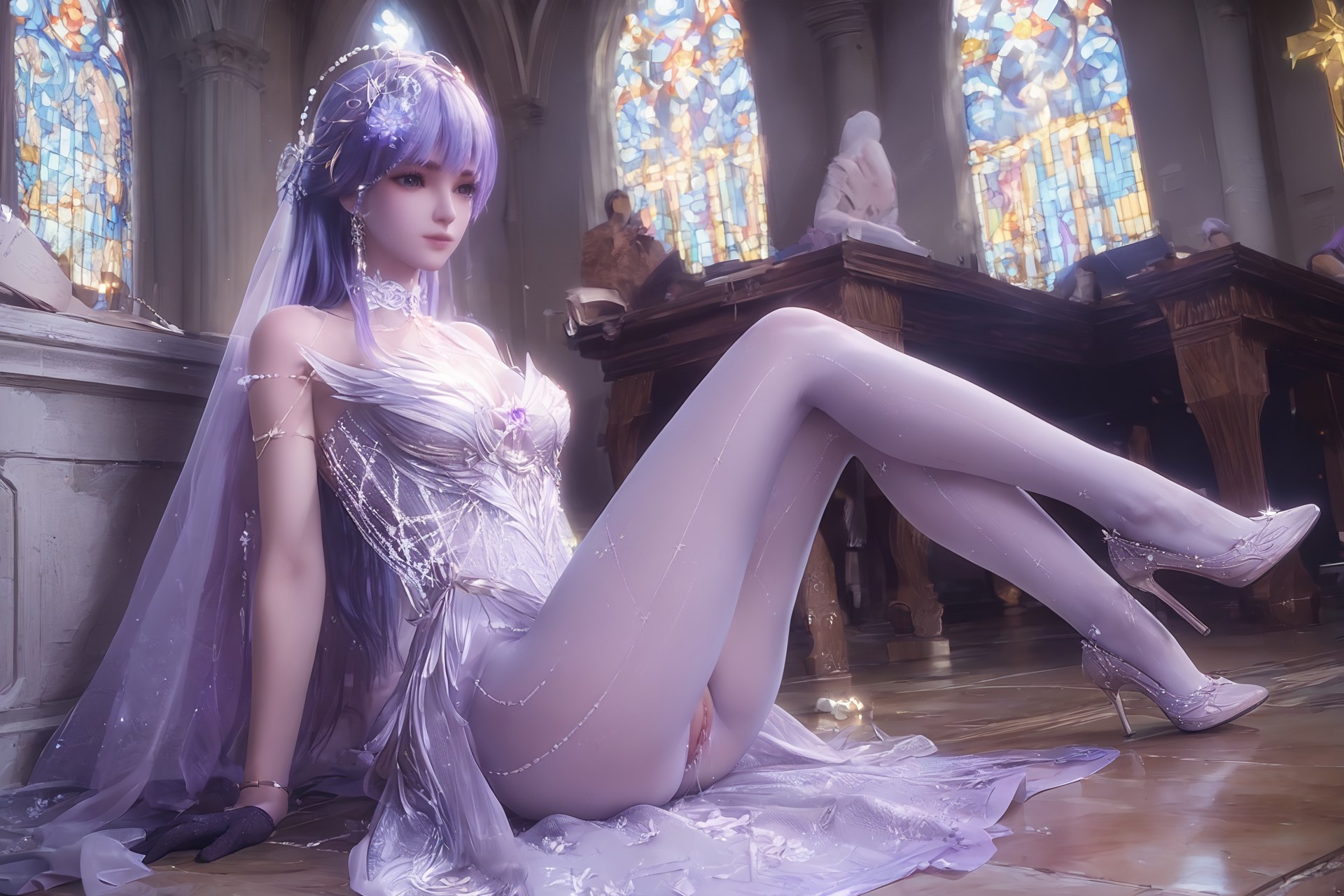 AI Porn - 神印王座 聖采児 ウェディング白ストッキング AI成人画像集 Part 3 250P