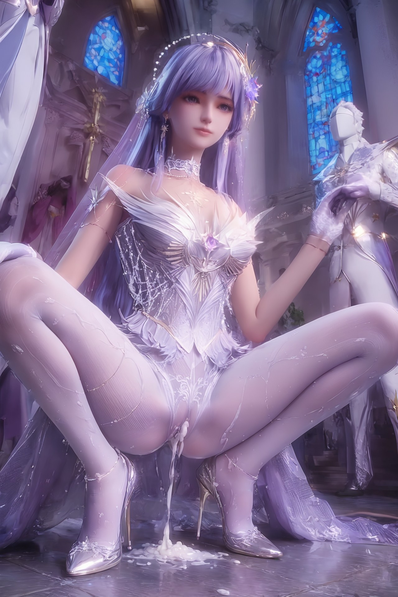 AI Porn - 신인왕좌 성채아 웨딩 화이트 스타킹 AI 성인 이미지 갤러리 Part 3 250P