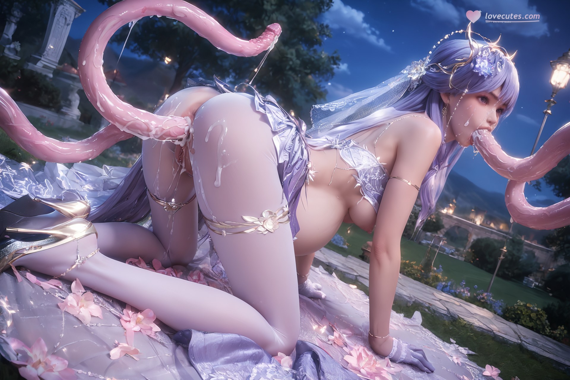 AI Porn - 神印王座 聖采兒：世紀婚禮白絲露穴 AI 成人圖集 Part 3 250P