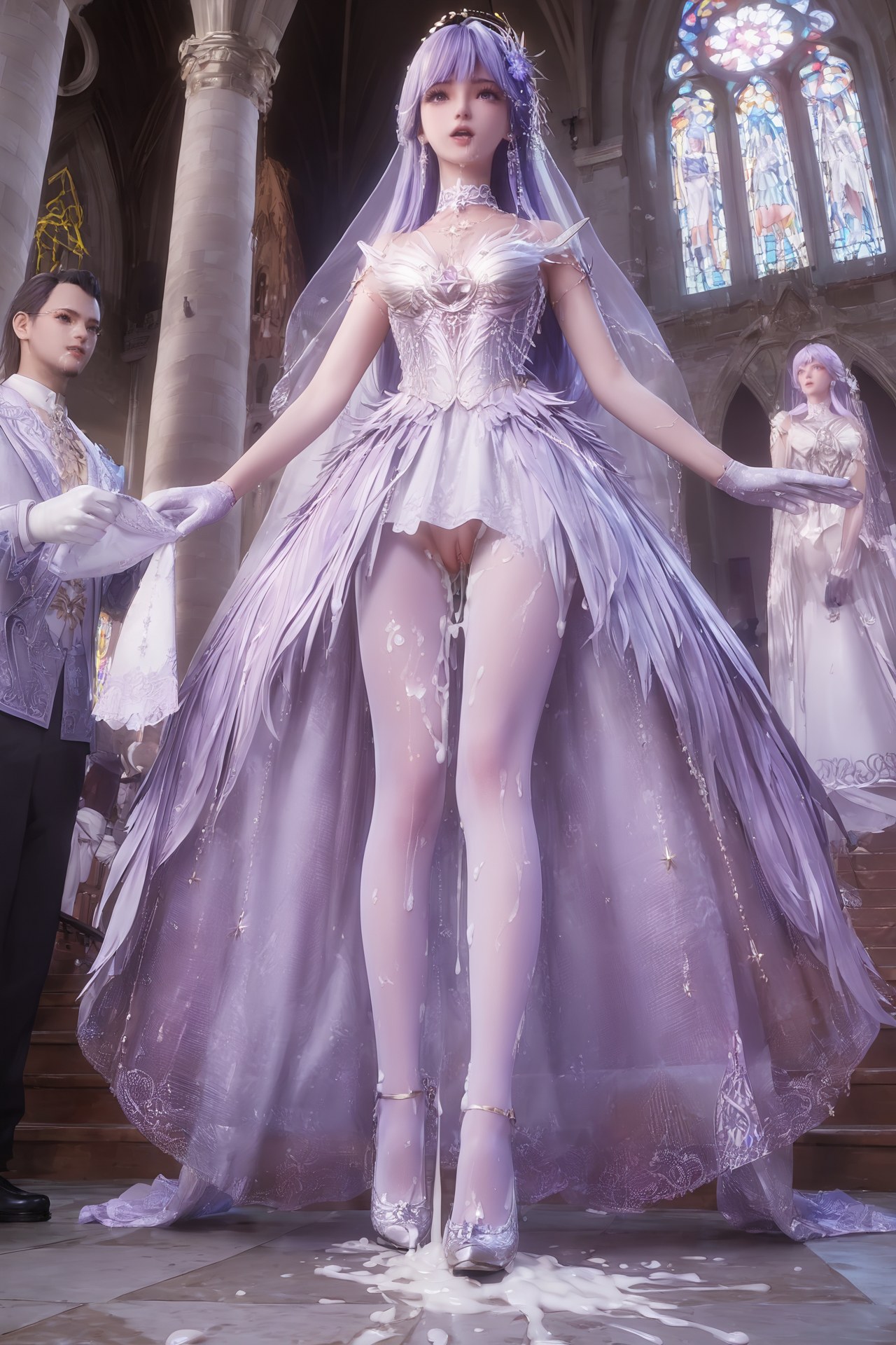 AI Porn - 神印王座 聖采兒：世紀婚禮白絲露穴 AI 成人圖集 Part 3 250P