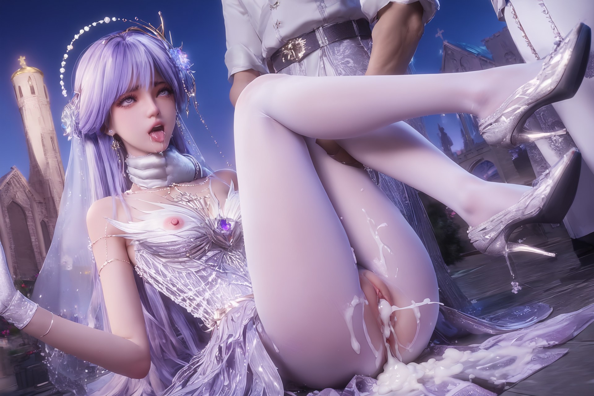 AI Porn - 神印王座 聖采兒：世紀婚禮白絲露穴 AI 成人圖集 Part 3 250P