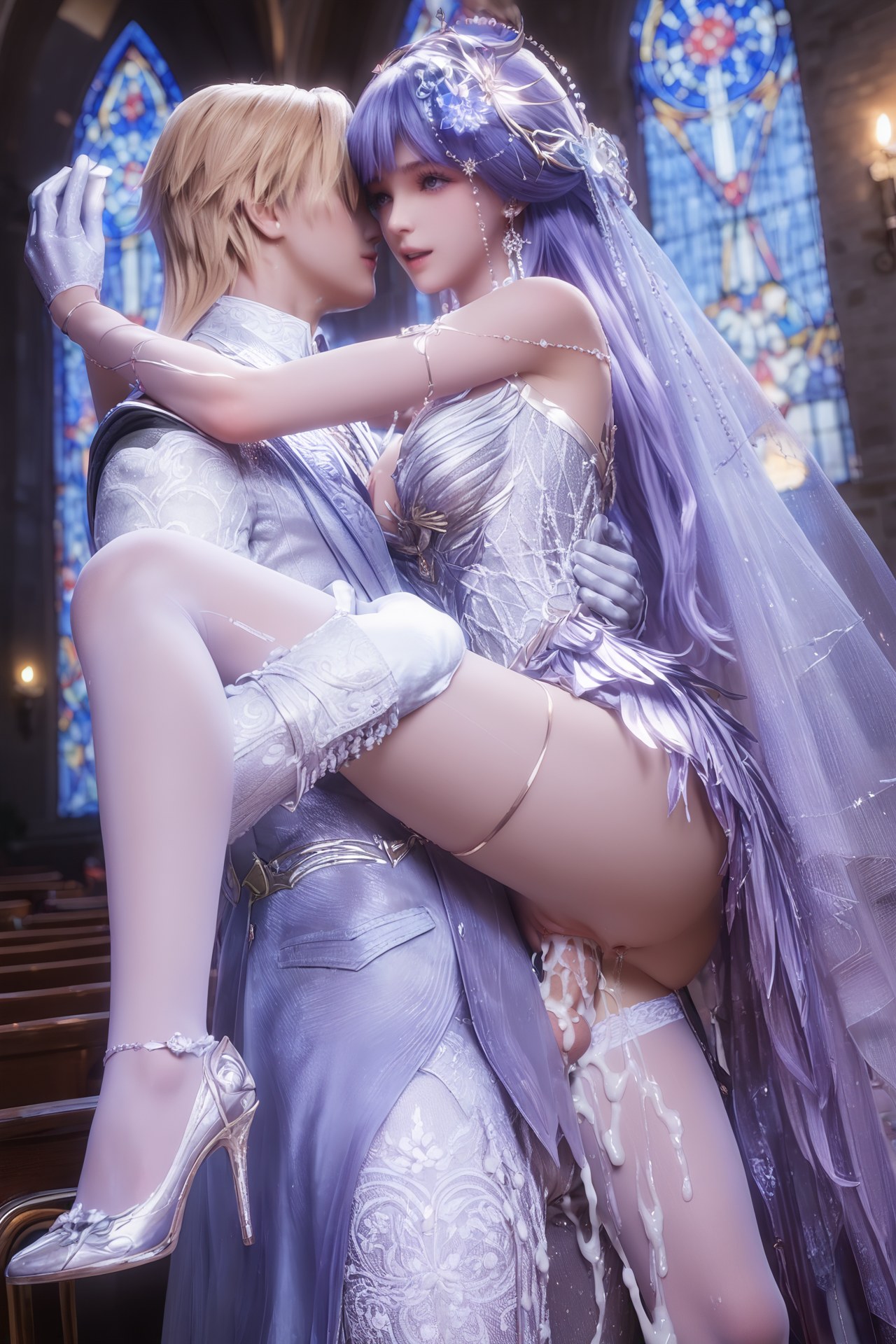 AI Porn - Throne of Seal Cai'er Wedding White Stockings Adult Gallery Part 4 250P