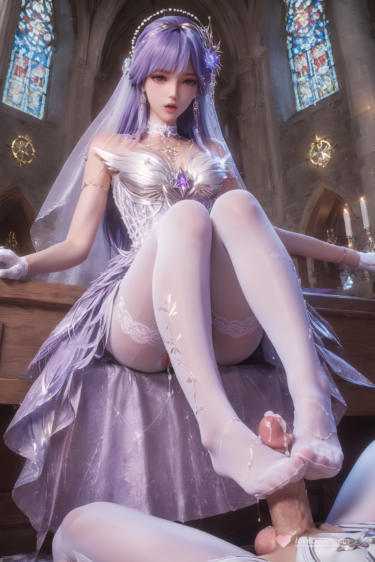 AI Porn - 神印王座 聖采児 ウェディング白ストッキング AI成人画像集 Part 4 250P
