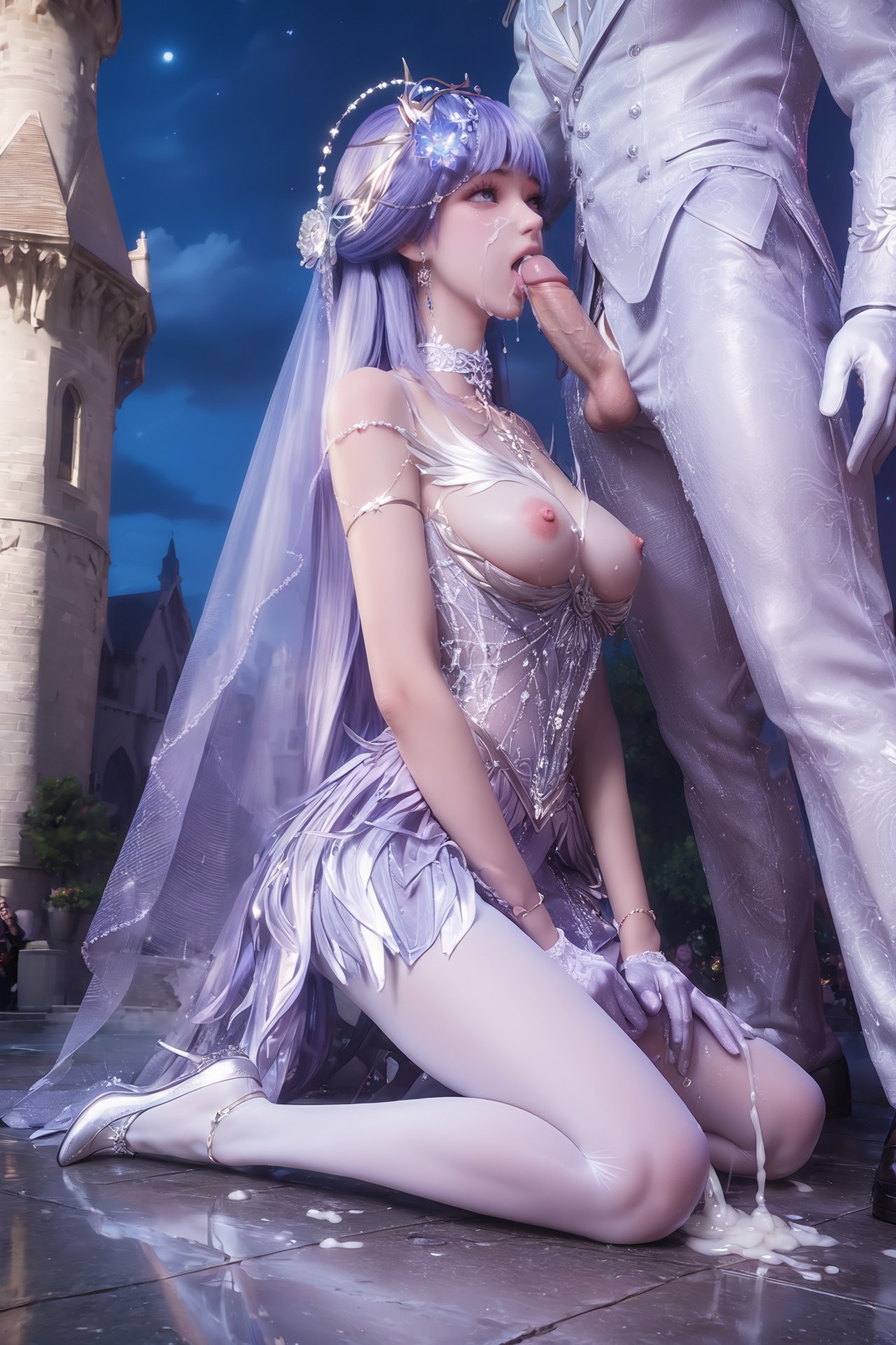 AI Porn - Throne of Seal Cai'er ชุดแต่งงานถุงน่องขาว Part 4 250P