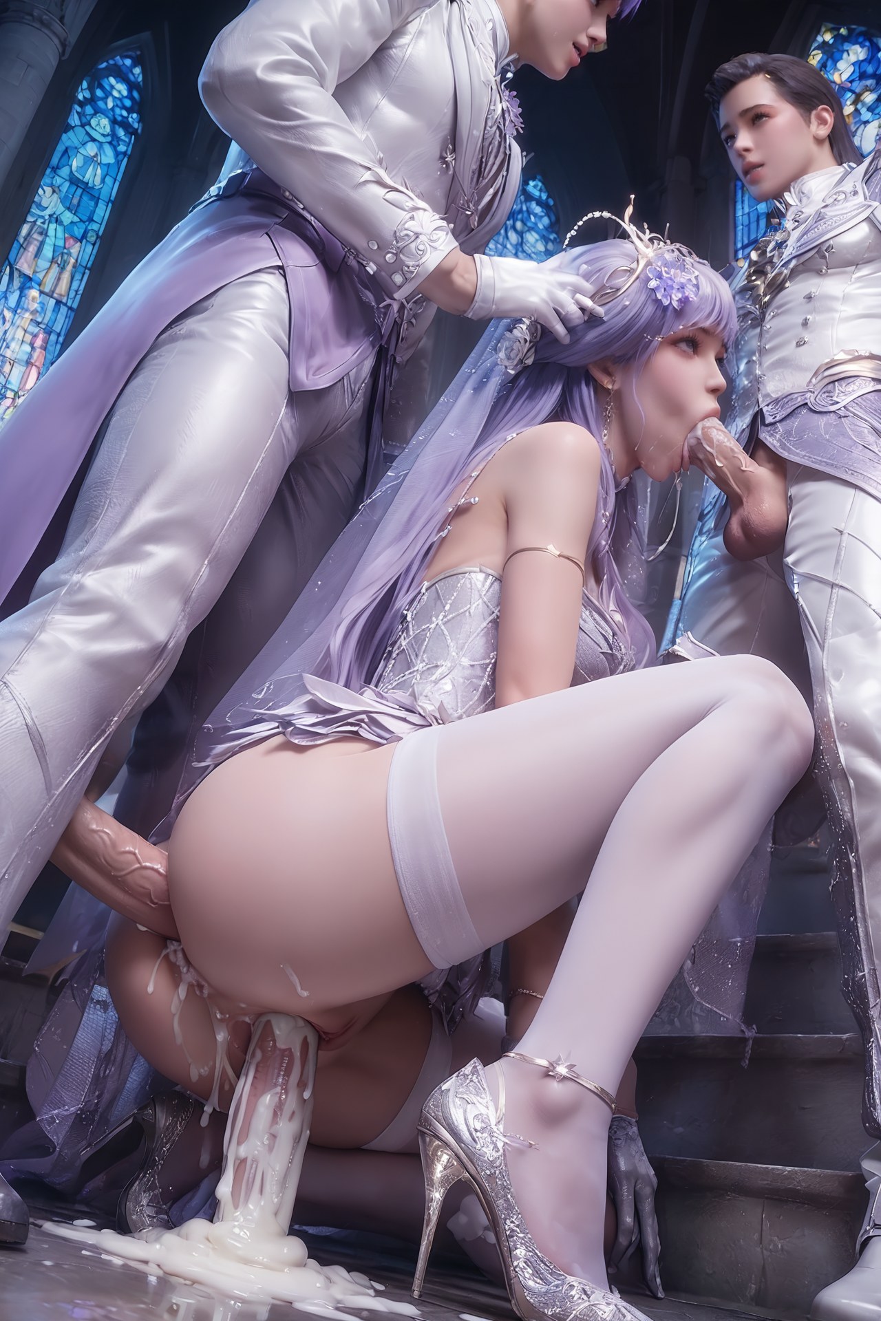 AI Porn - Throne of Seal Cai'er Wedding White Stockings Adult Gallery Part 4 250P