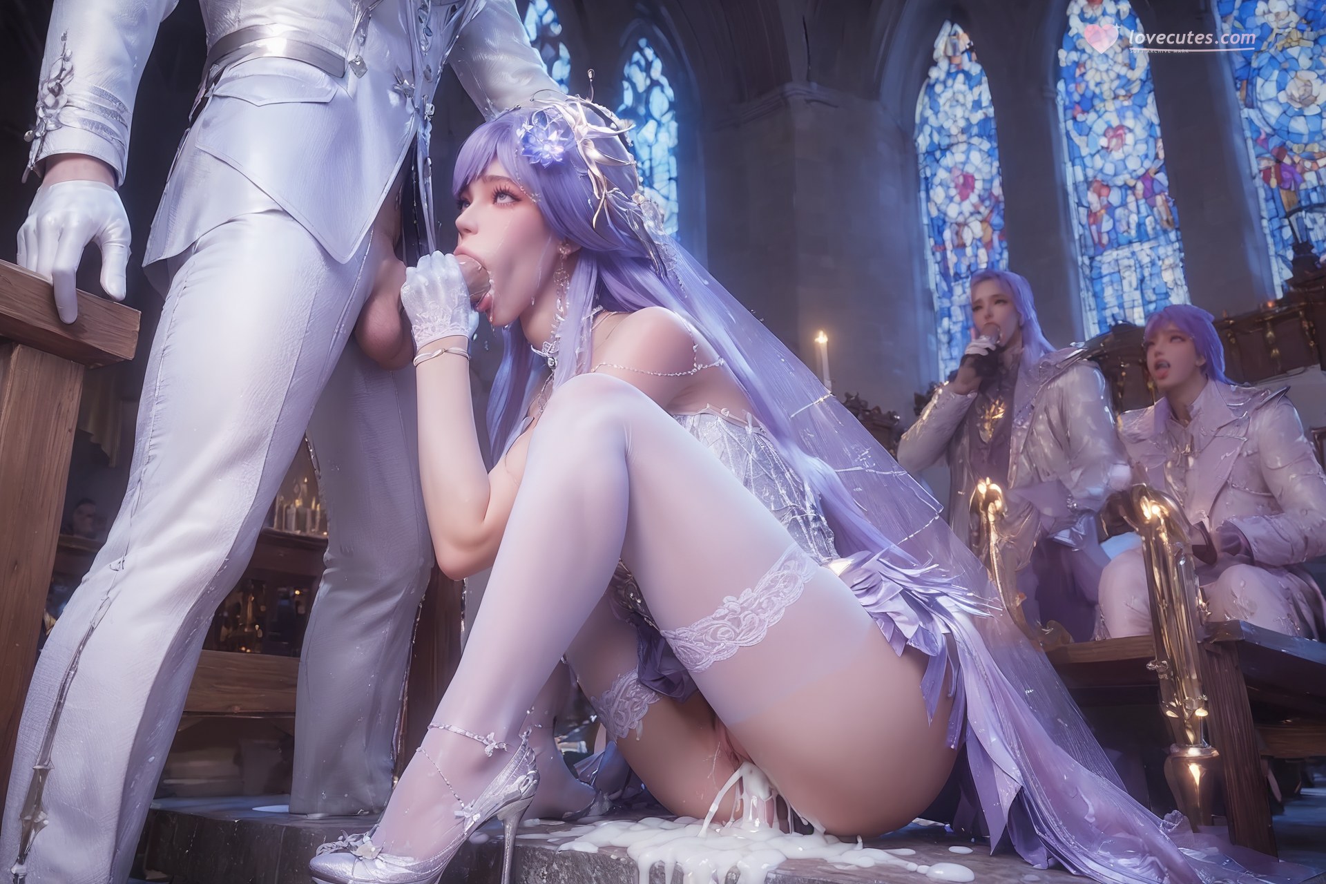 AI Porn - Throne of Seal Cai'er Wedding White Stockings Adult Gallery Part 4 250P