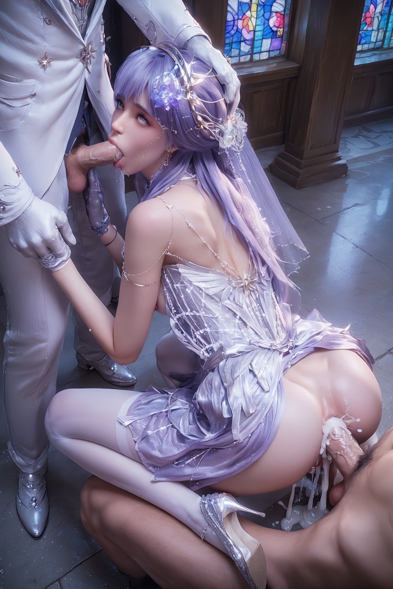 AI Porn - Throne of Seal Cai'er Wedding White Stockings Adult Gallery Part 4 250P