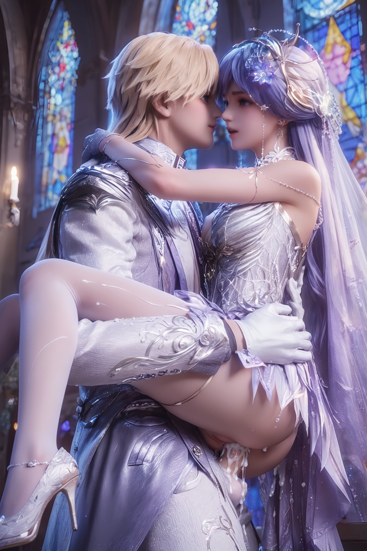 AI Porn - 神印王座 圣采儿：世纪婚礼白丝露穴 AI 成人图集 Part 4 250P