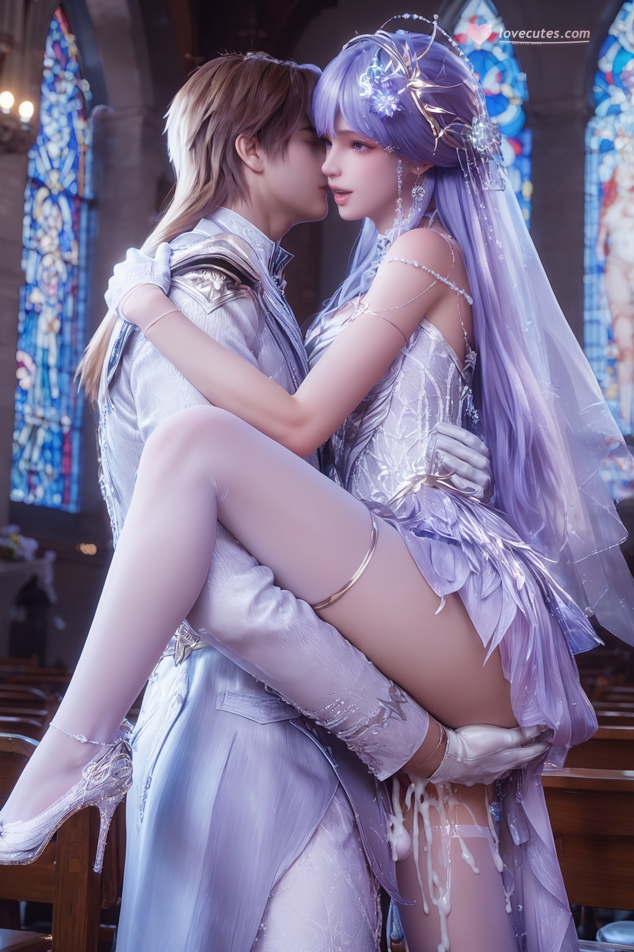 AI Porn - 神印王座 圣采儿：世纪婚礼白丝露穴 AI 成人图集 Part 4 250P