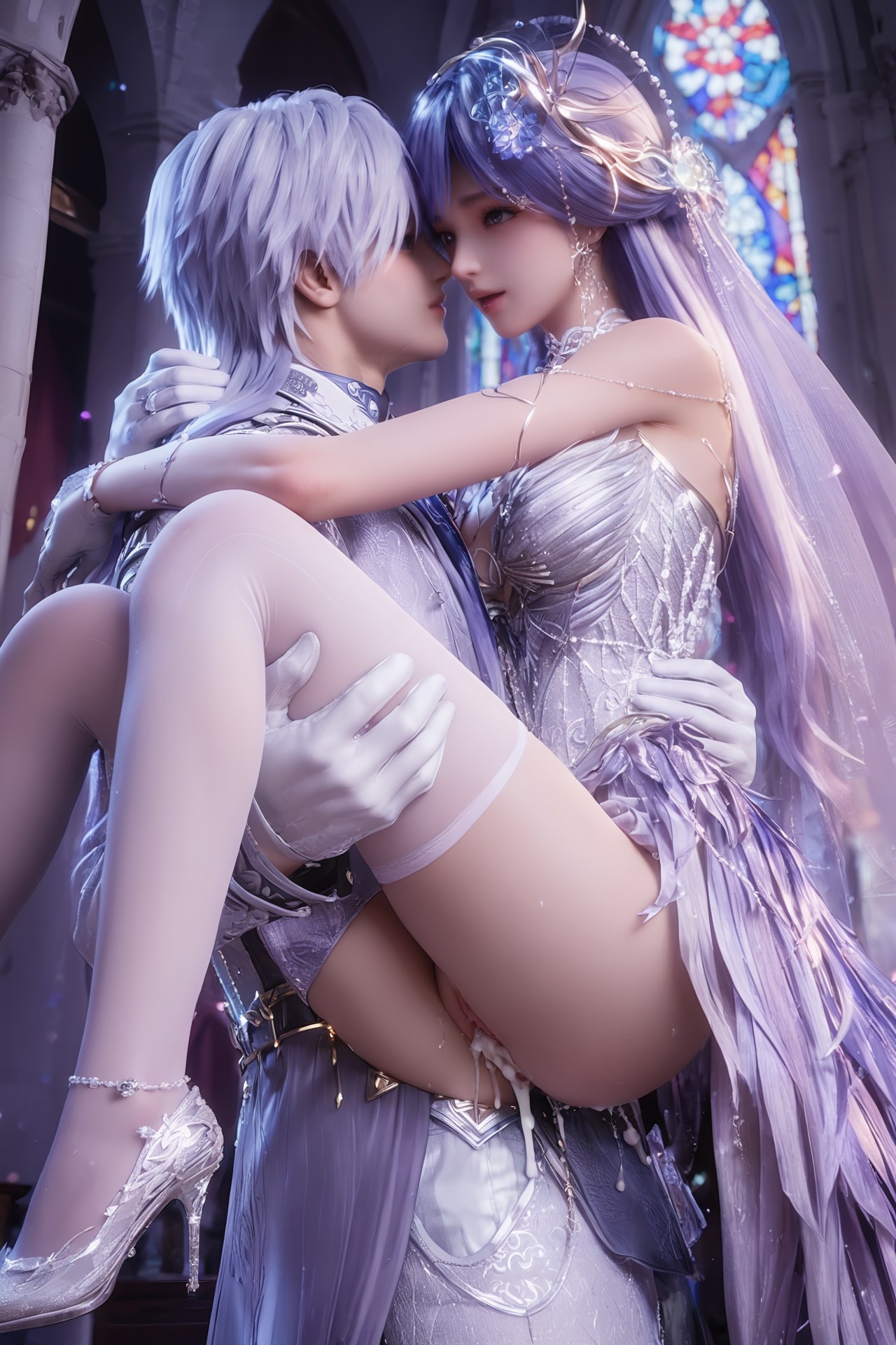 AI Porn - 神印王座 圣采儿：世纪婚礼白丝露穴 AI 成人图集 Part 4 250P