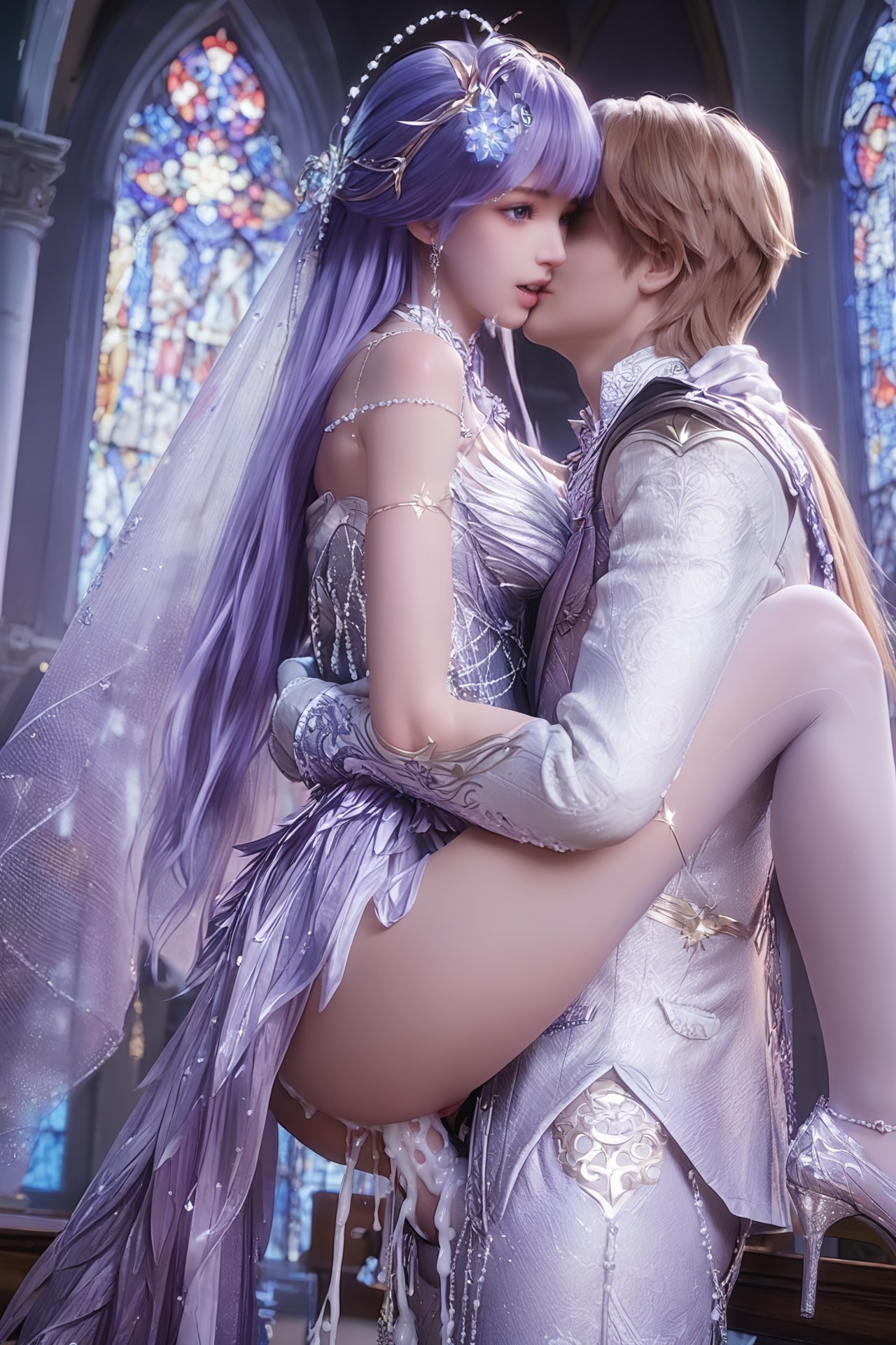 AI Porn - 神印王座 圣采儿：世纪婚礼白丝露穴 AI 成人图集 Part 4 250P