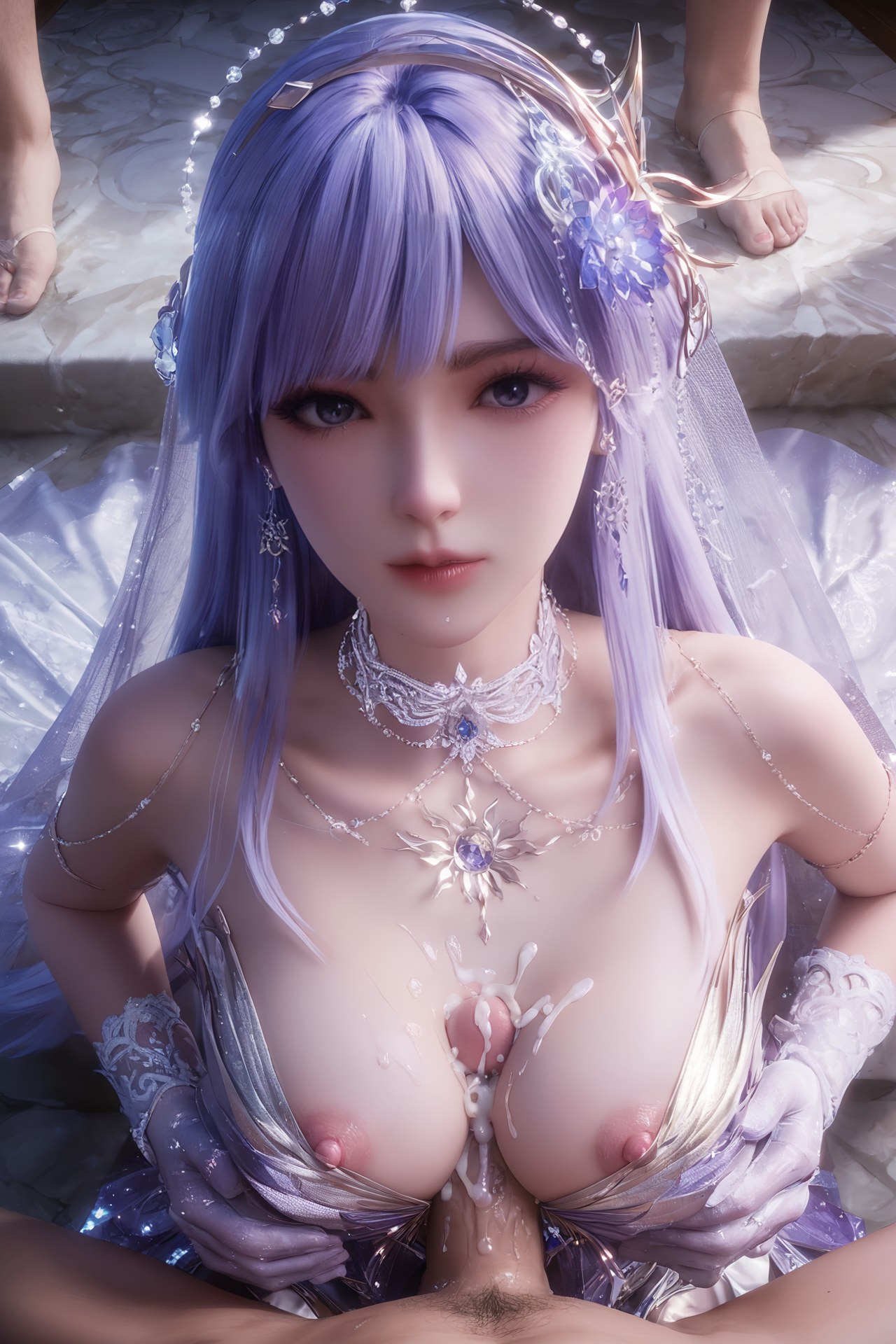 AI Porn - 神印王座 圣采儿：世纪婚礼白丝露穴 AI 成人图集 Part 4 250P